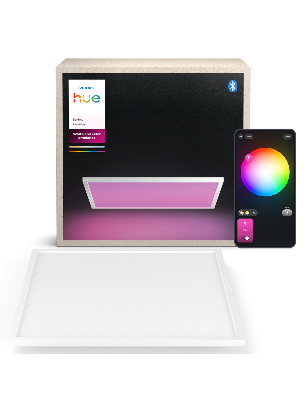 Philips Hue WCA Surimu Panel Rectangular 60 x 60 cm, 60W, Smart Home