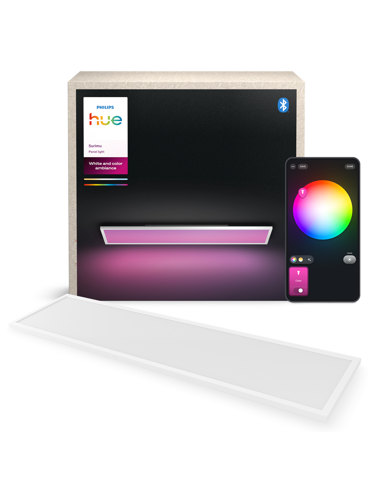 Philips Hue WCA Surimu Panel Rectangular 120 x 30 cm, 60W, Smart Home