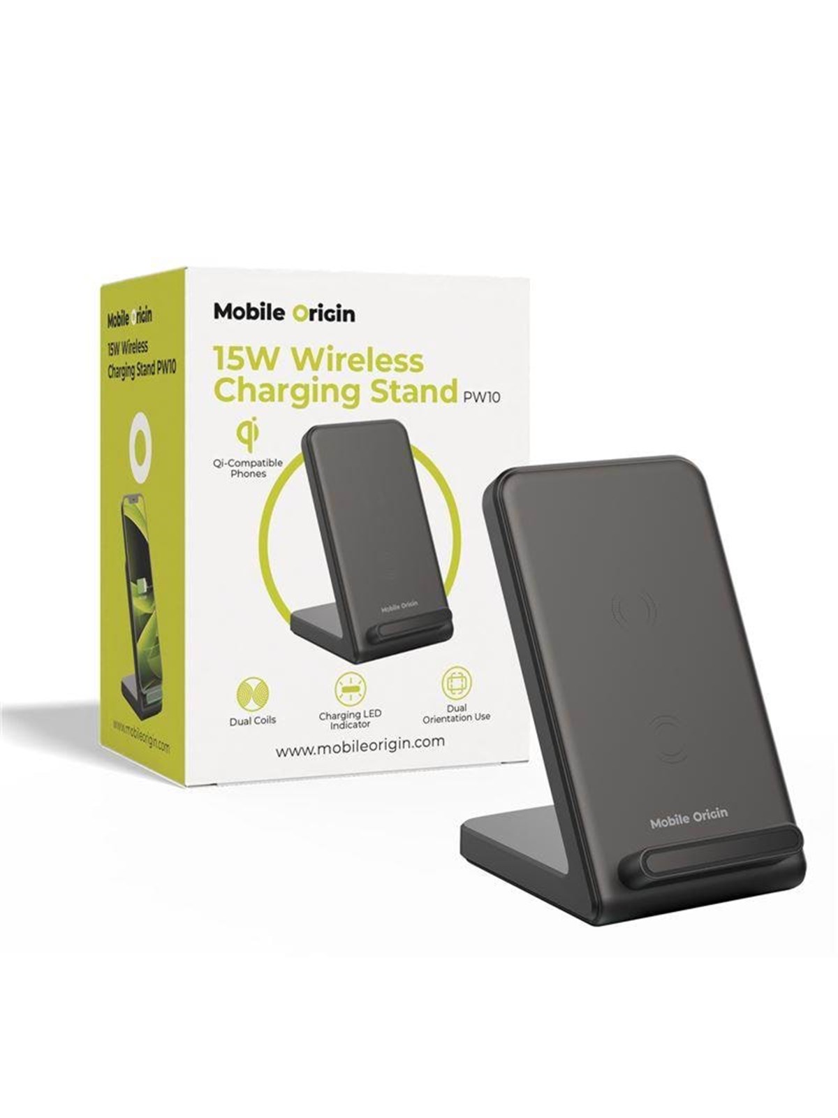 Mobile Origin 15W Wireless Charging Stand PW10, Mobil Oplader