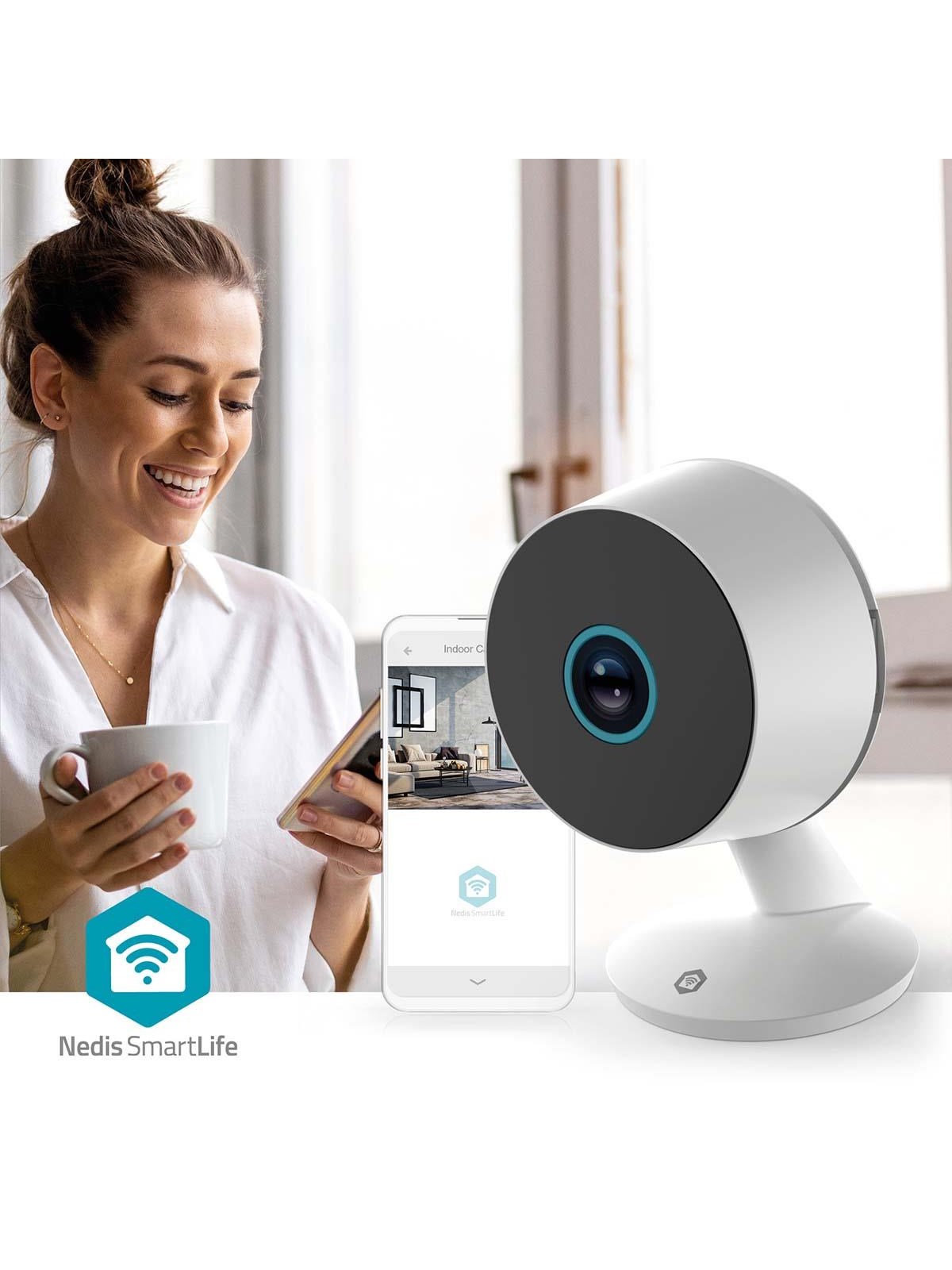 Nedis SmartLife Indendørs Kamera Wi-Fi 3MP Full HD 1296p Cloud Storage (mulighed) / microSD (ikke inkluderet) / Onvif Med bevægelsessensor Nattesyn 