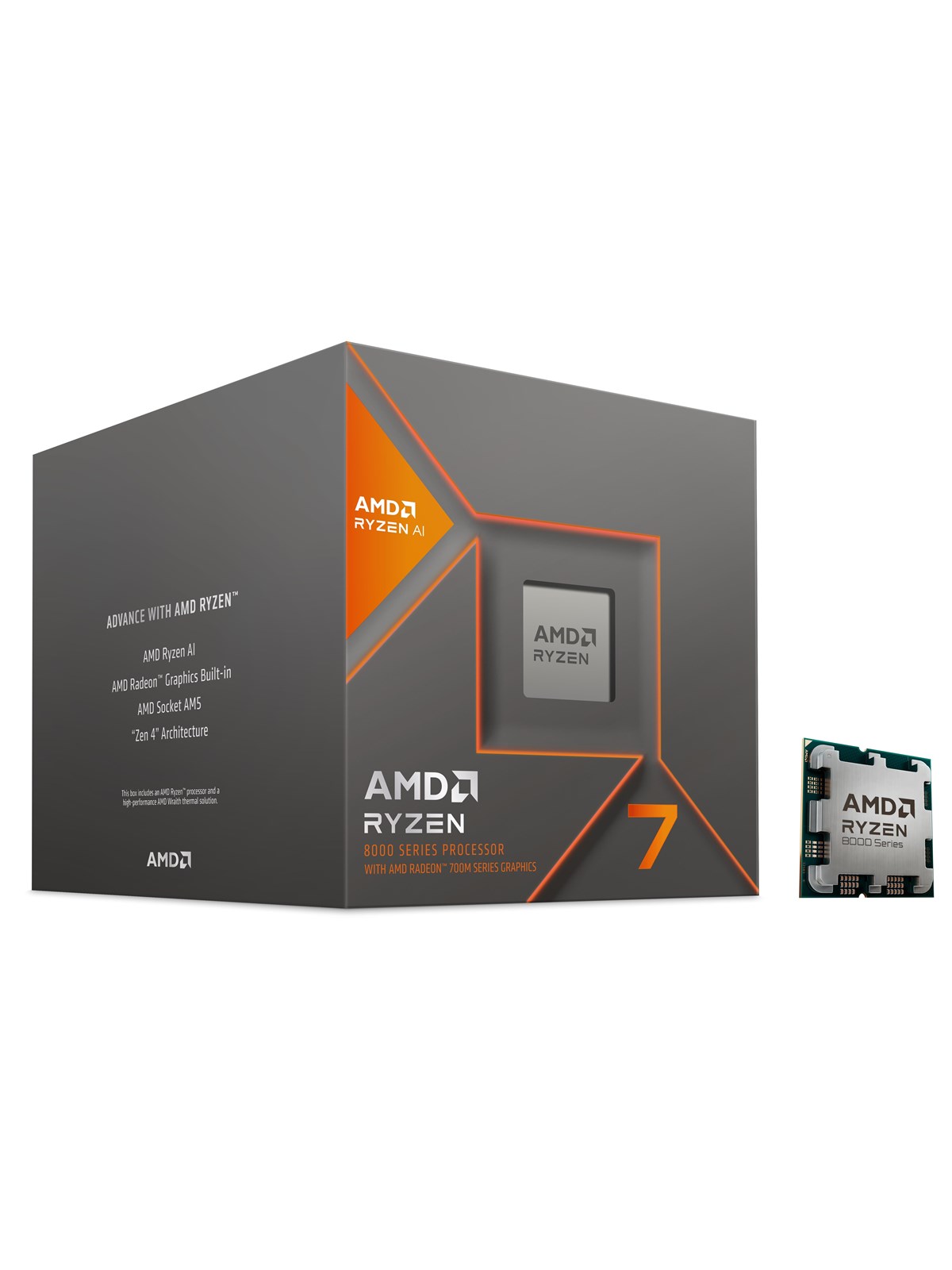 AMD Ryzen 7 8700G Wraith Stealth CPU - 8 kerner - 4.2 GHz - AMD AM5 - AMD Boxed (med køler)