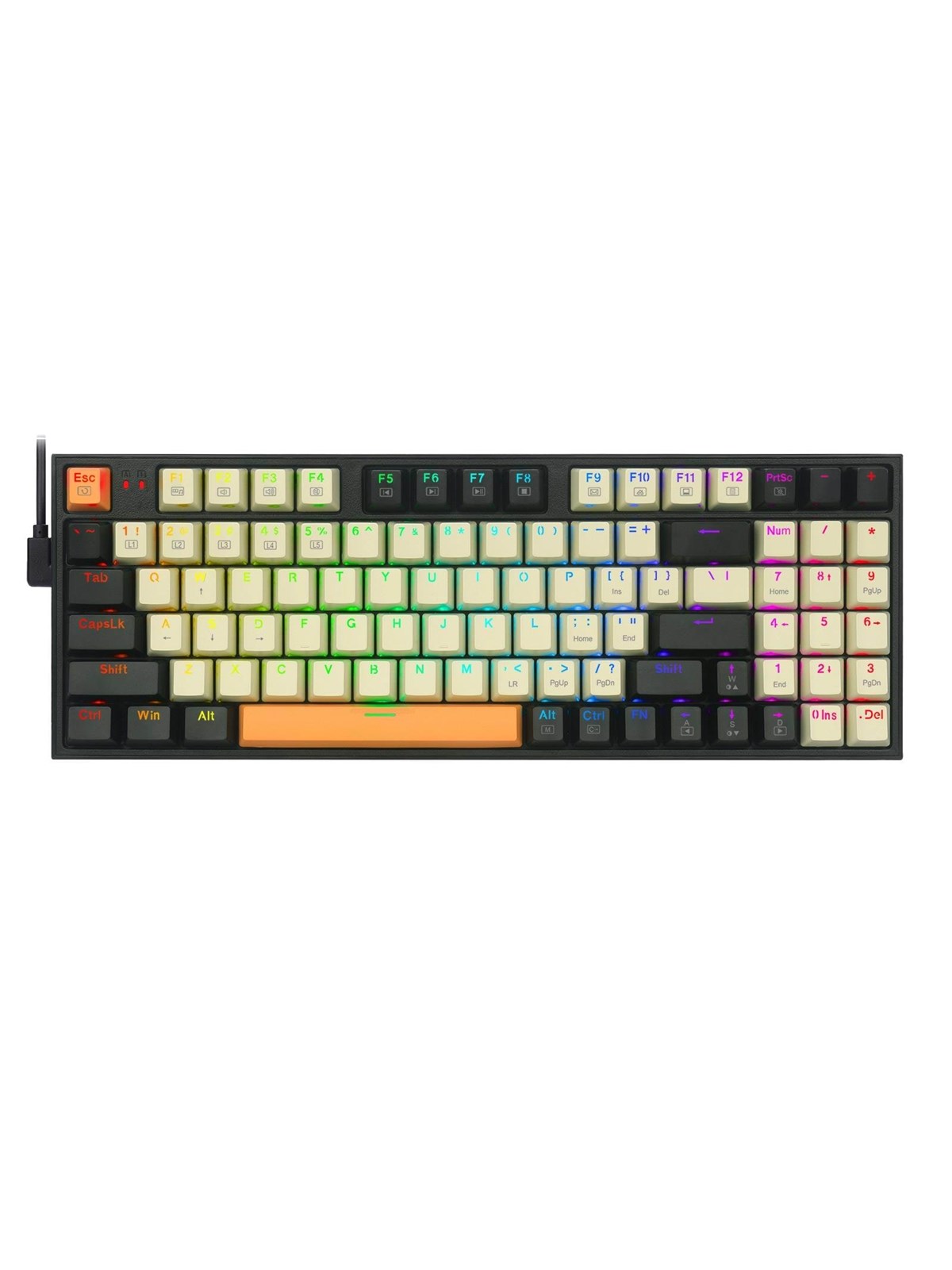 REDRAGON K636 CLO-RGB Kitava keyboard - Gaming Tastatur - Amerikansk engelsk - Sort