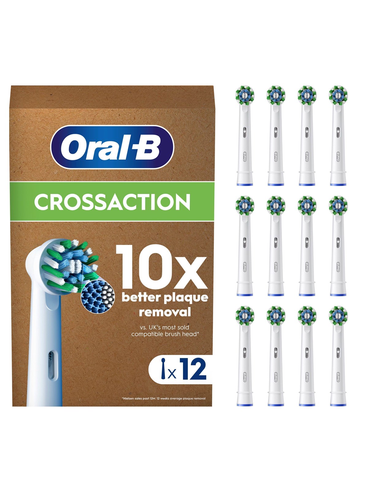 Oral-B Tandbørstehoveder Cross Action 12 pcs Letterbox, El Tandbørste