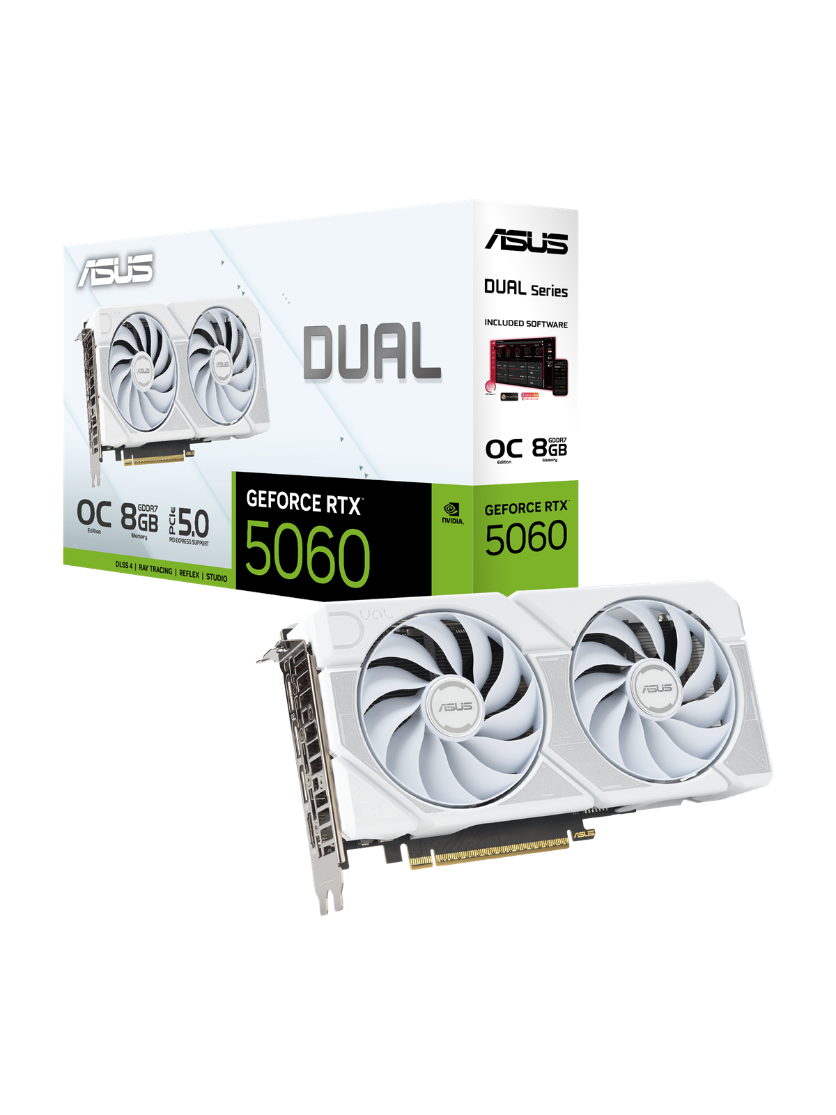 ASUS GeForce RTX 5060 DUAL OC White - 8GB GDDR7 RAM - Grafikkort, Grafikkort