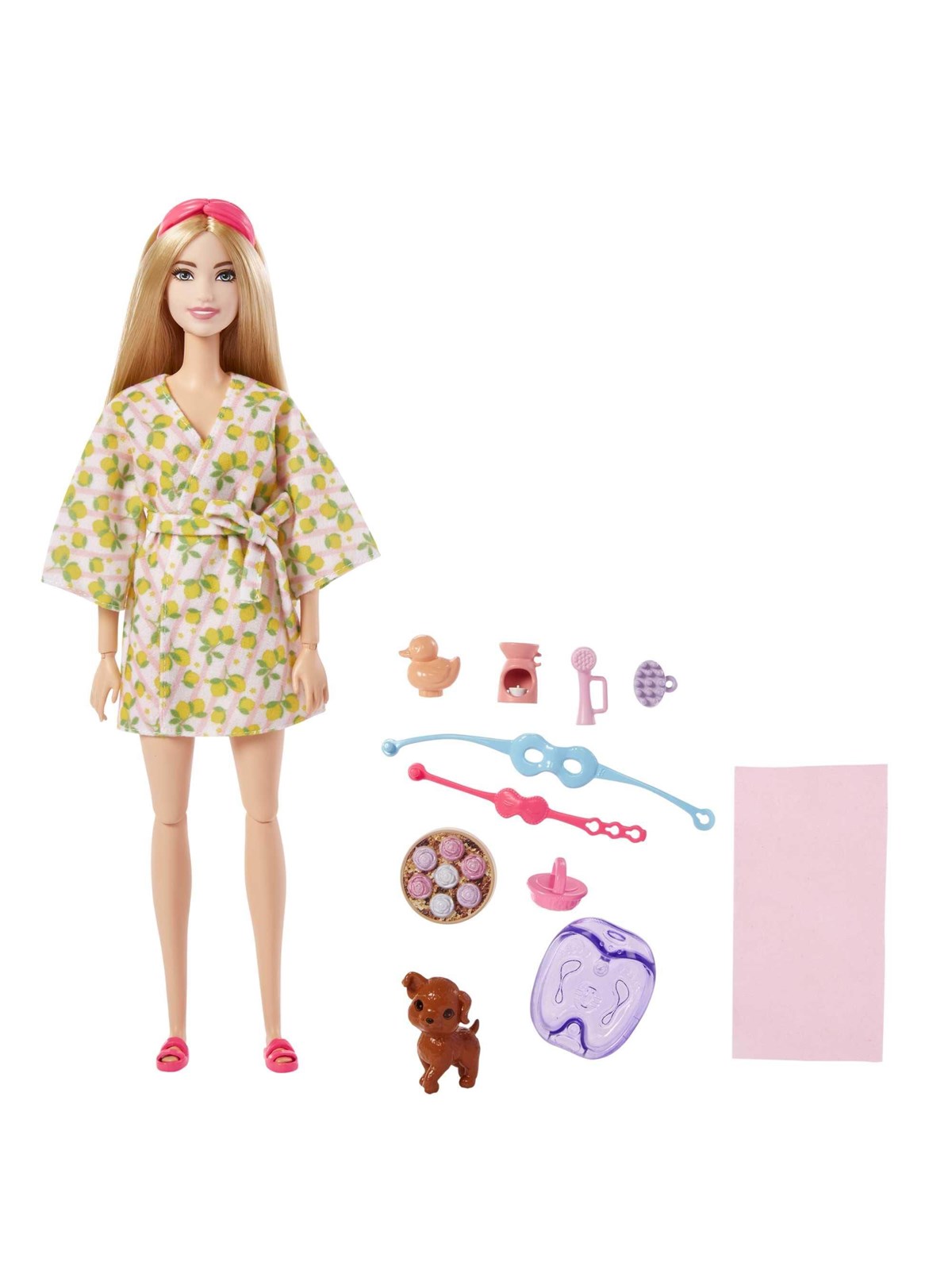 Barbie Fashionistas Doll with Puppy Kids Toys Self-Care Spa Day, Dukker Og Dukketilbehoer