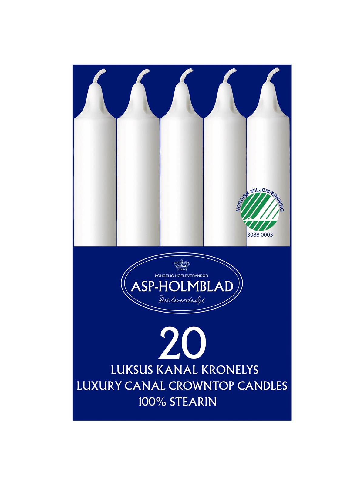 Asp-Holmblad Kanal kronelys White, Boligindretning