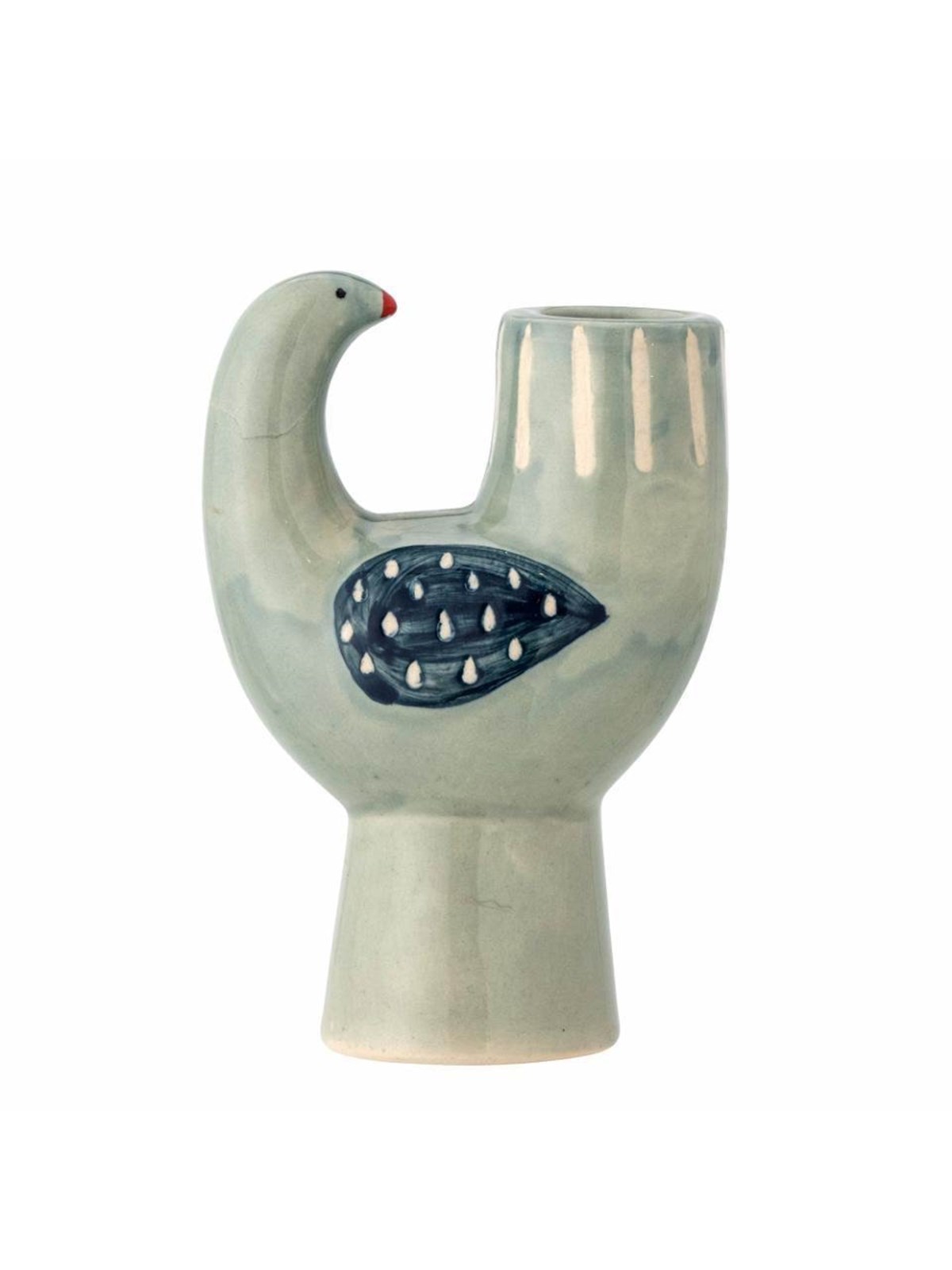 Bloomingville - Trudy Candlestick H12.5 cm - Blue stoneware, Boligindretning