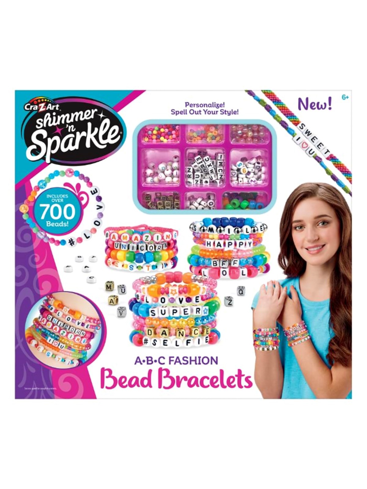 Shimmer n Sparkle ABC FASHION BEAD BRACELETS, Kreativt Legetøj