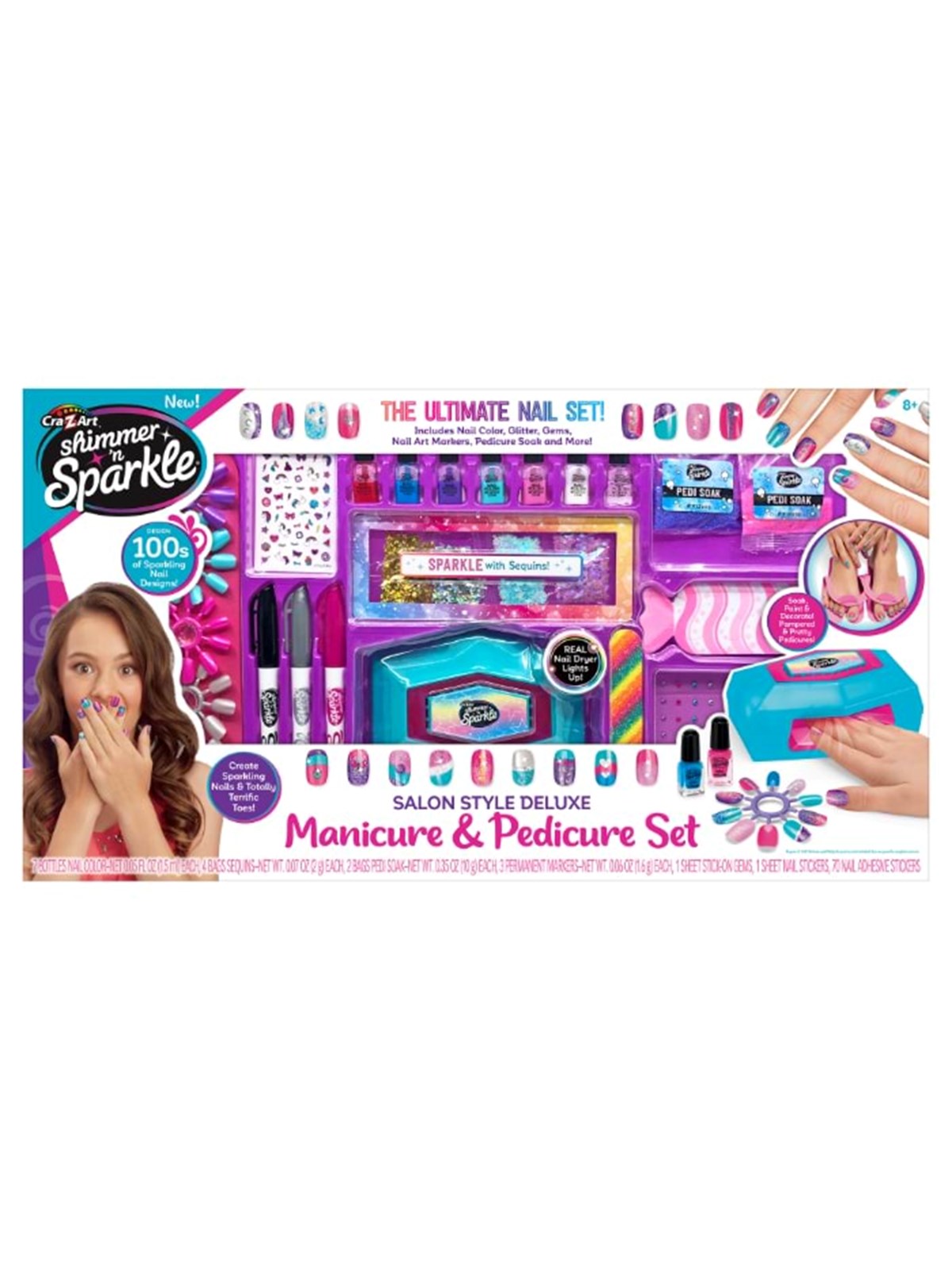Shimmer n Sparkle DELUXE MANICURE AND PEDICURE, Kreativt Legetøj