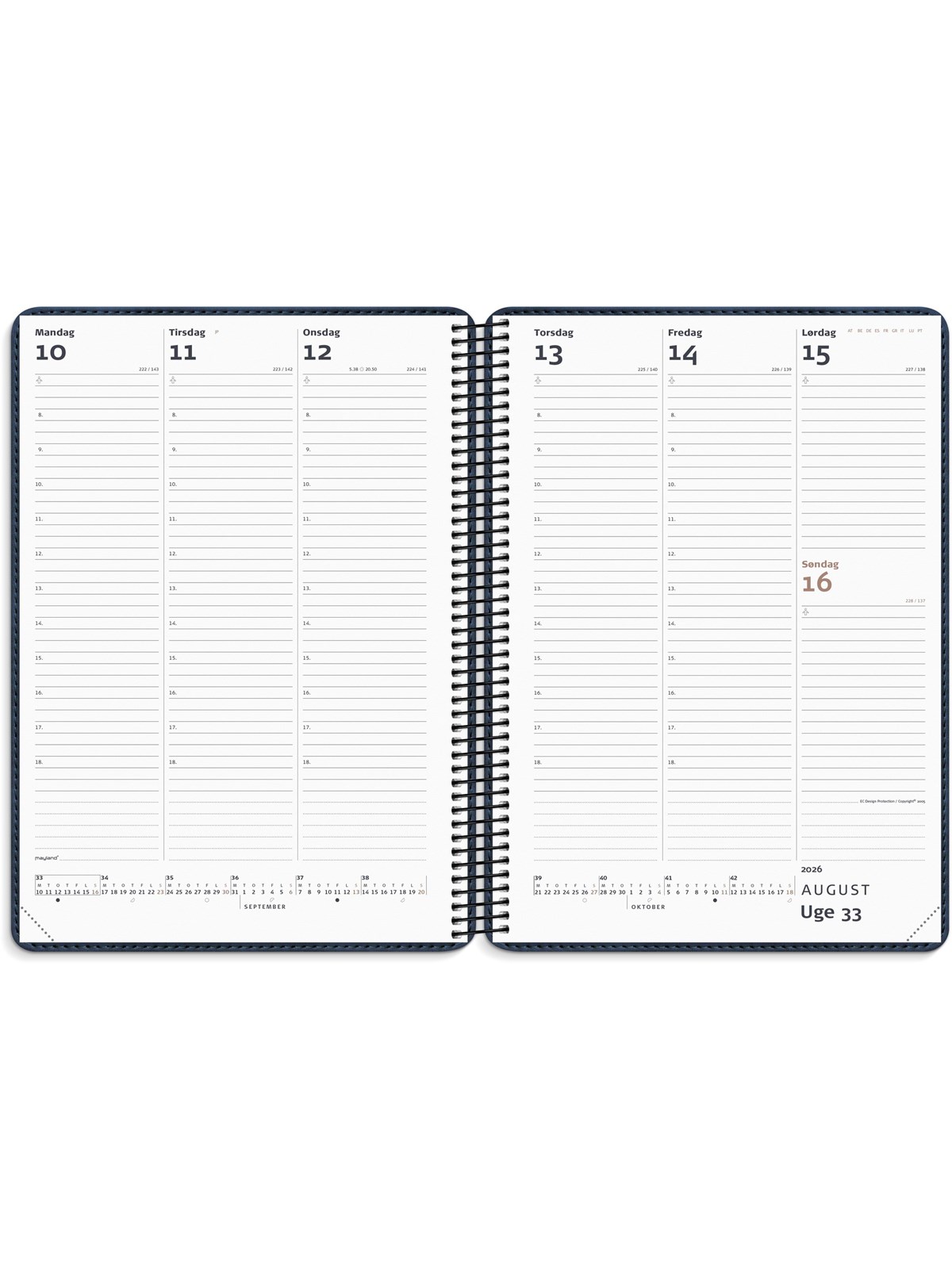 Mayland Diplomat ugekalender m/spiral trend 2026, Kalender