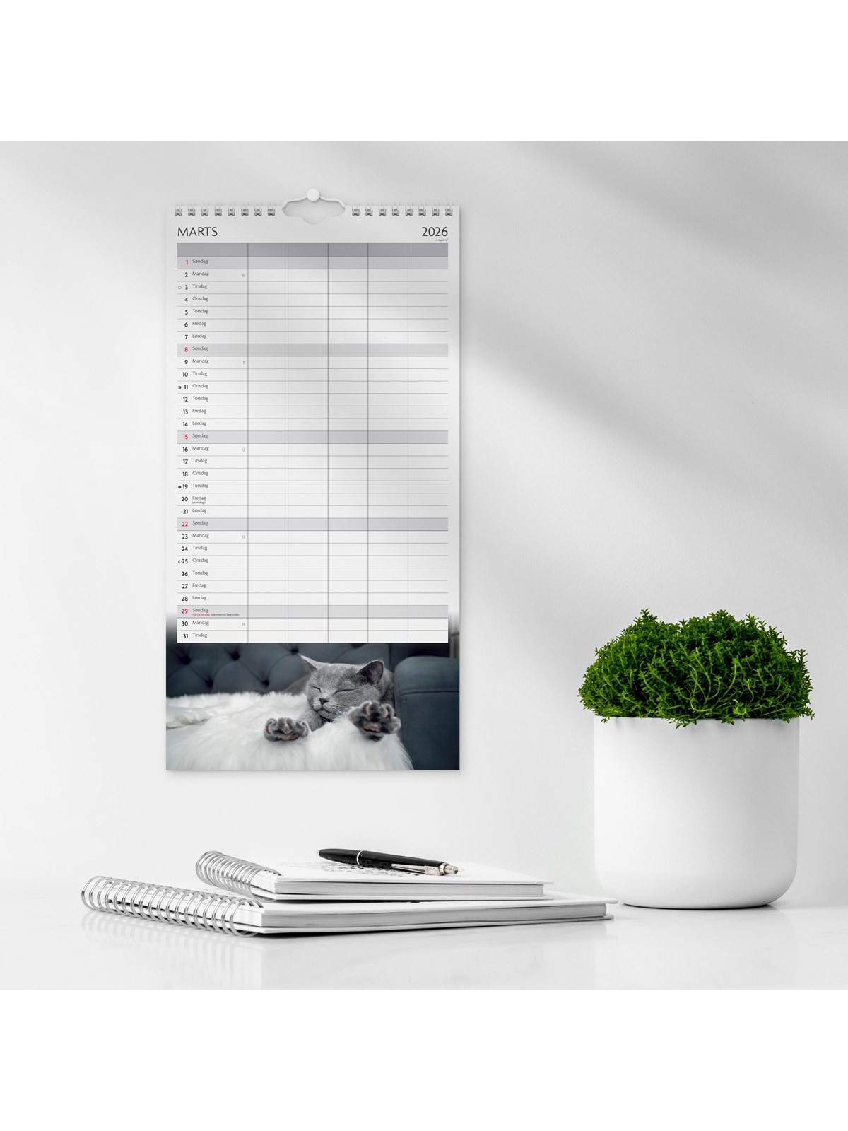 Mayland Familiekalender Katte 2026, Kalender