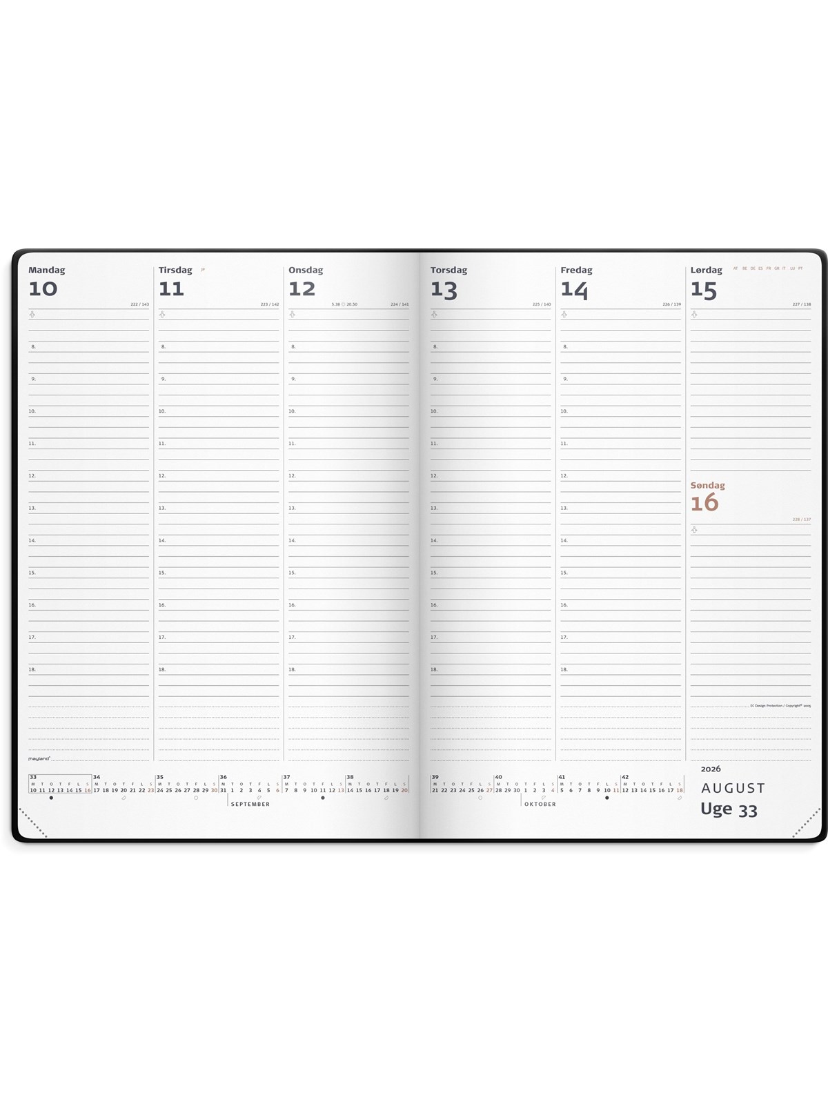 Mayland City Diplomat ugekalender rød vinyl 2026, Kalender
