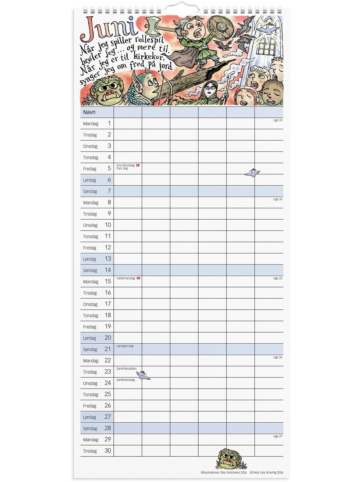 Mayland Familiekalender Otto Dickmeiss & Lilja Scherfig 2026, Kalender