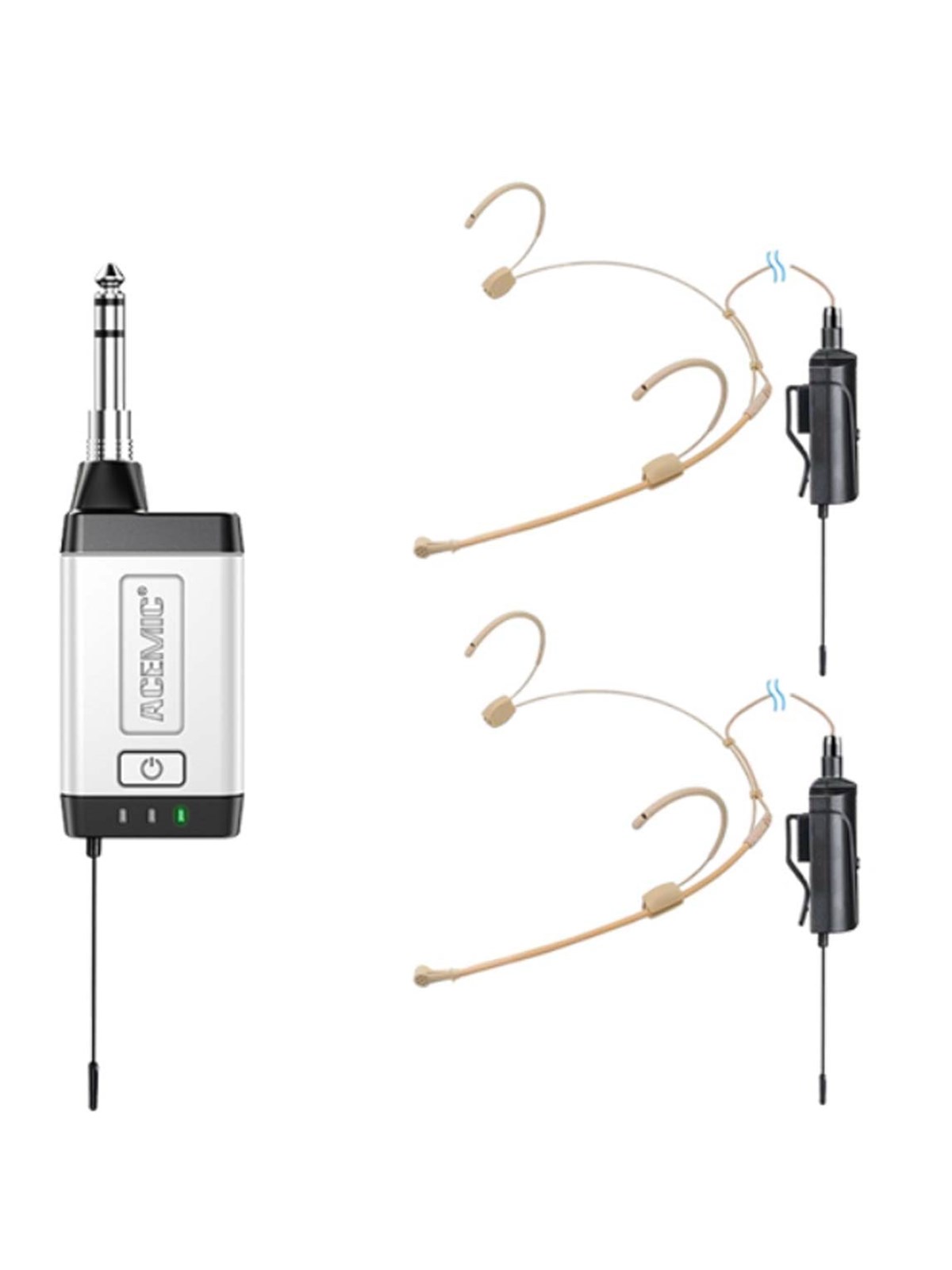 Acemic Q2/H1 wireless set 2 headset & 1 receiver, Musikinstrument