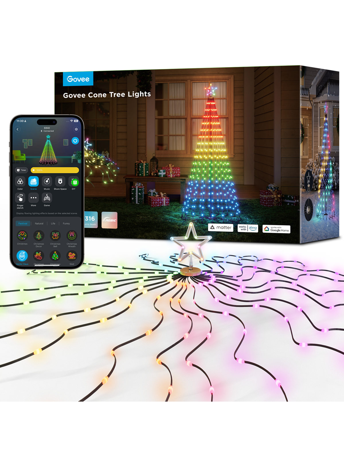 Govee Cone Tree Lights, Smart Home