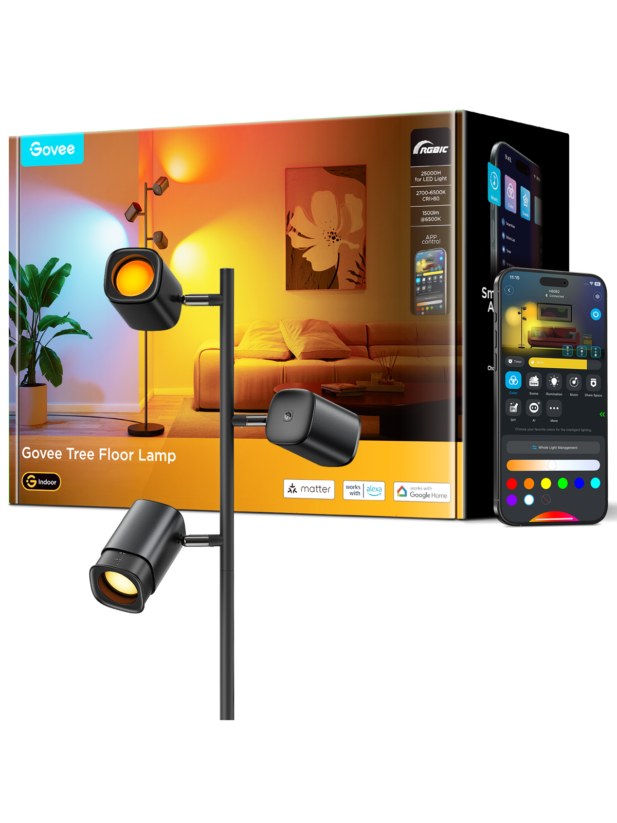Govee Tree Floor Lamp, Smart Home