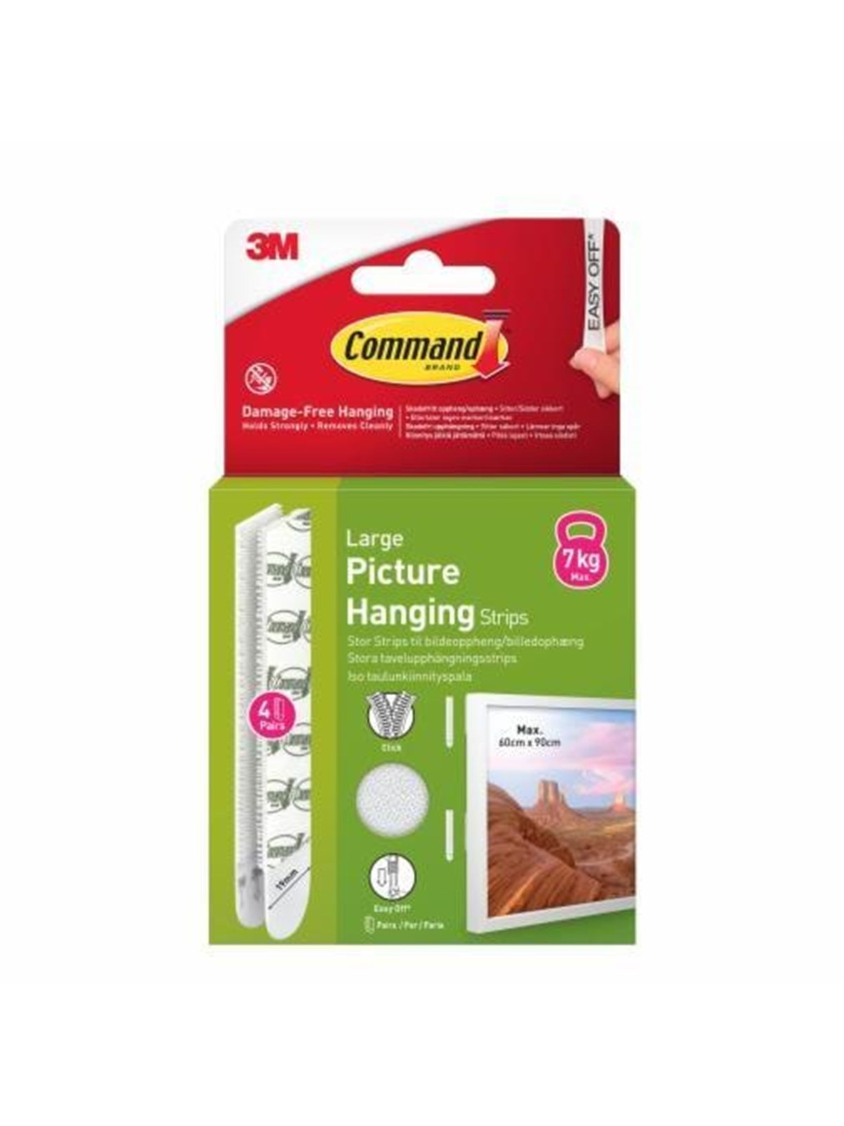 3M Command Strips White Large 4 Sets 17206WHI-4, Ophæng