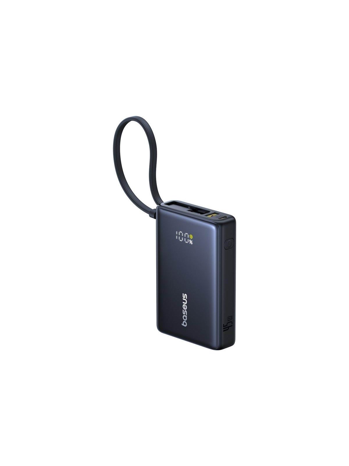 Baseus PicoGo power bank - with built-in USB-C cable - 2 x USB-C USB - 45 Watt Powerbank - 10000 mAh