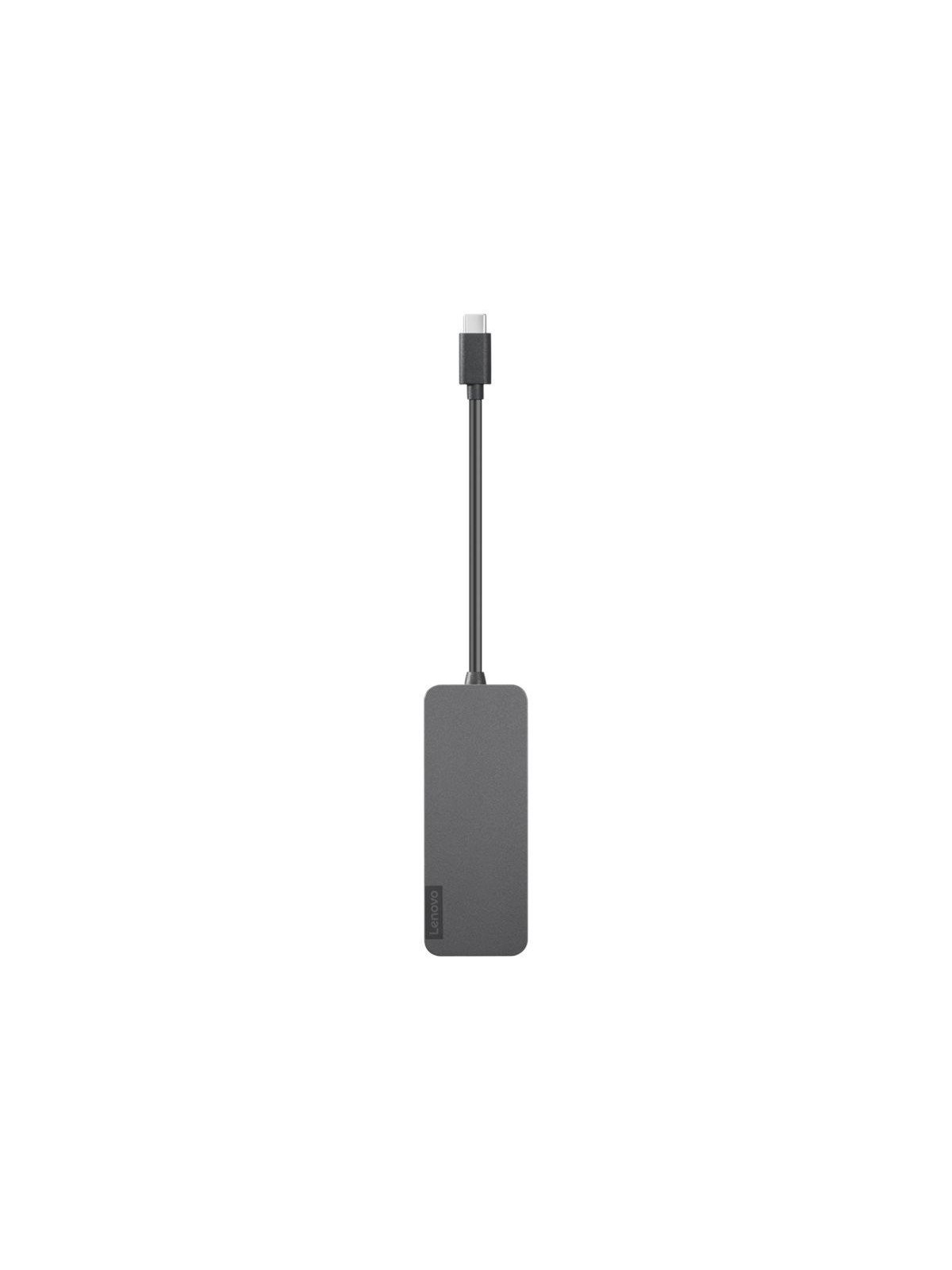 Lenovo USB-C to 4 Port USB-A Hub - hub - 4 ports USB hub - 4 ports - Grå