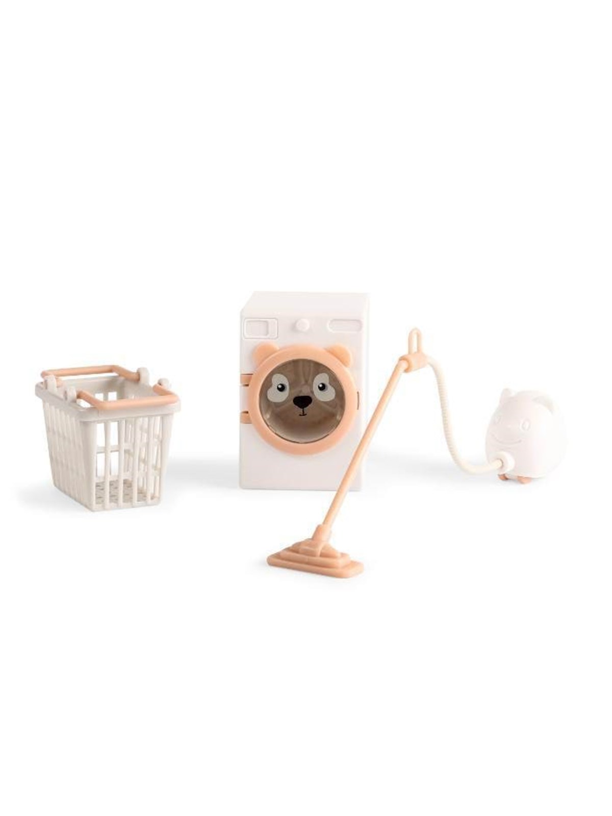 Lundby tøjvask m/støvsuger vaskemask & kurv, Dukkehus Tilbehoer