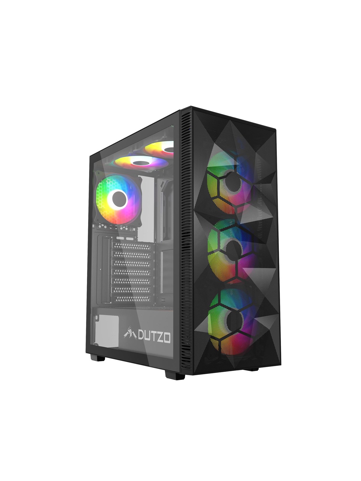 DUTZO C331 PWM ARGB - Kabinet - Miditower - Sort, Kabinet