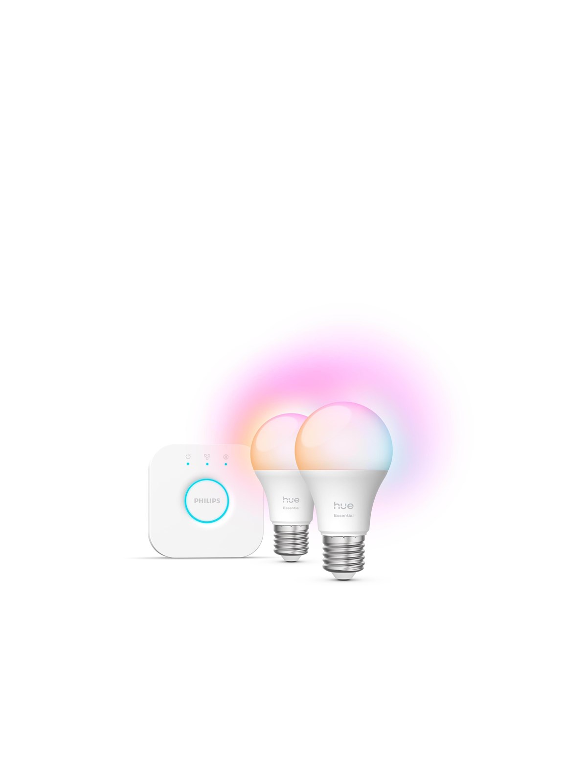 Philips Hue Essential startsæt: 2 x E27 pærer + Bridge, Smart Home