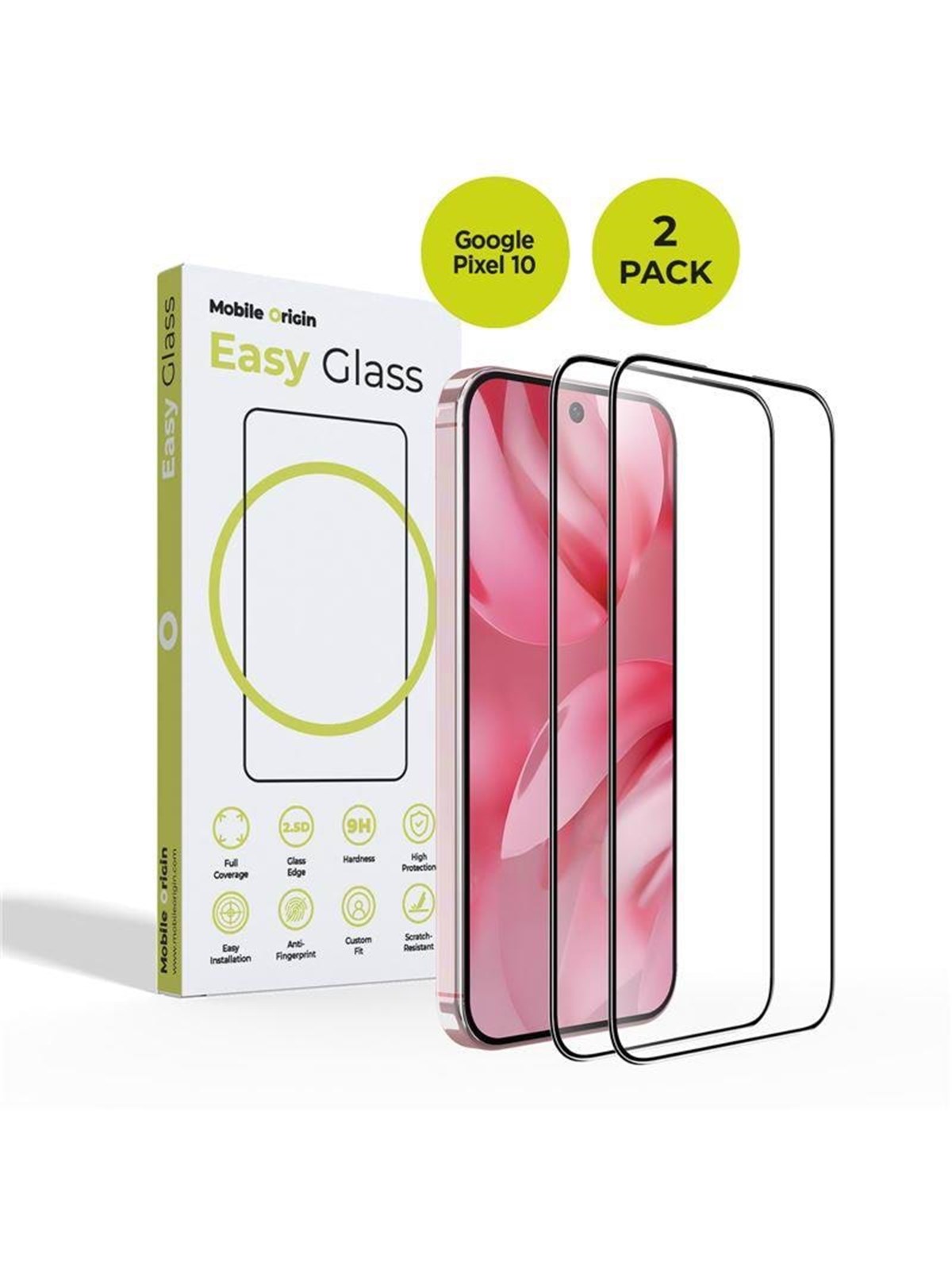 Mobile Origin EasyGlass Google Pixel 10 - 2 pack, Beskyttelsesglas