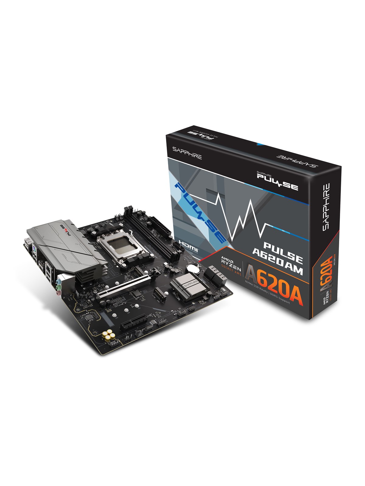 Sapphire PULSE A620AM Bundkort - AMD A620A - AMD AM5 socket - DDR5 RAM - Micro-ATX