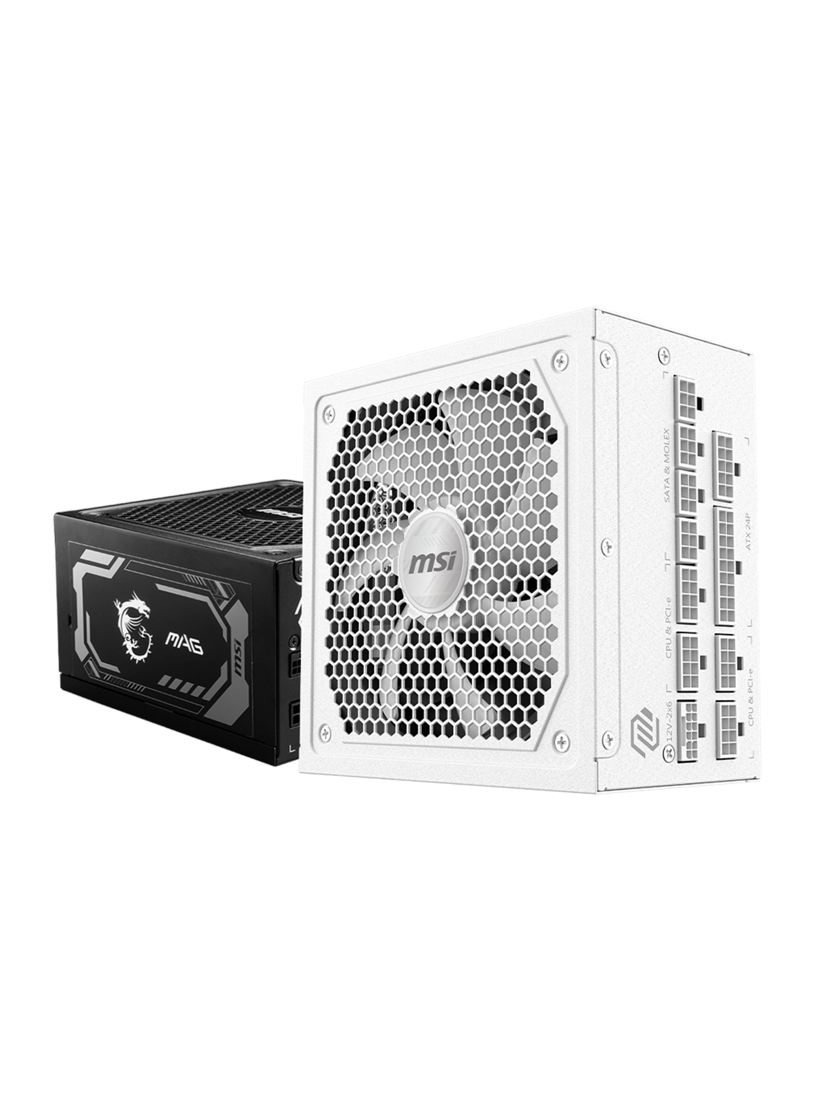 MSI MAG A1000GL PCIE5 WHITE Strømforsyning - 1000 mAh - 135 mm - ATX 3.1 - 80 Plus Gold certified