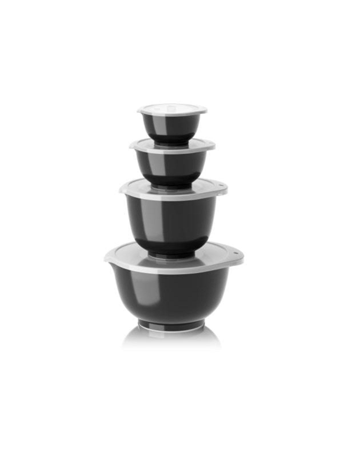 Rosti - Margrethe Bowls - Set of 4 + Lids (Carbon Black), Køkkentilbehør
