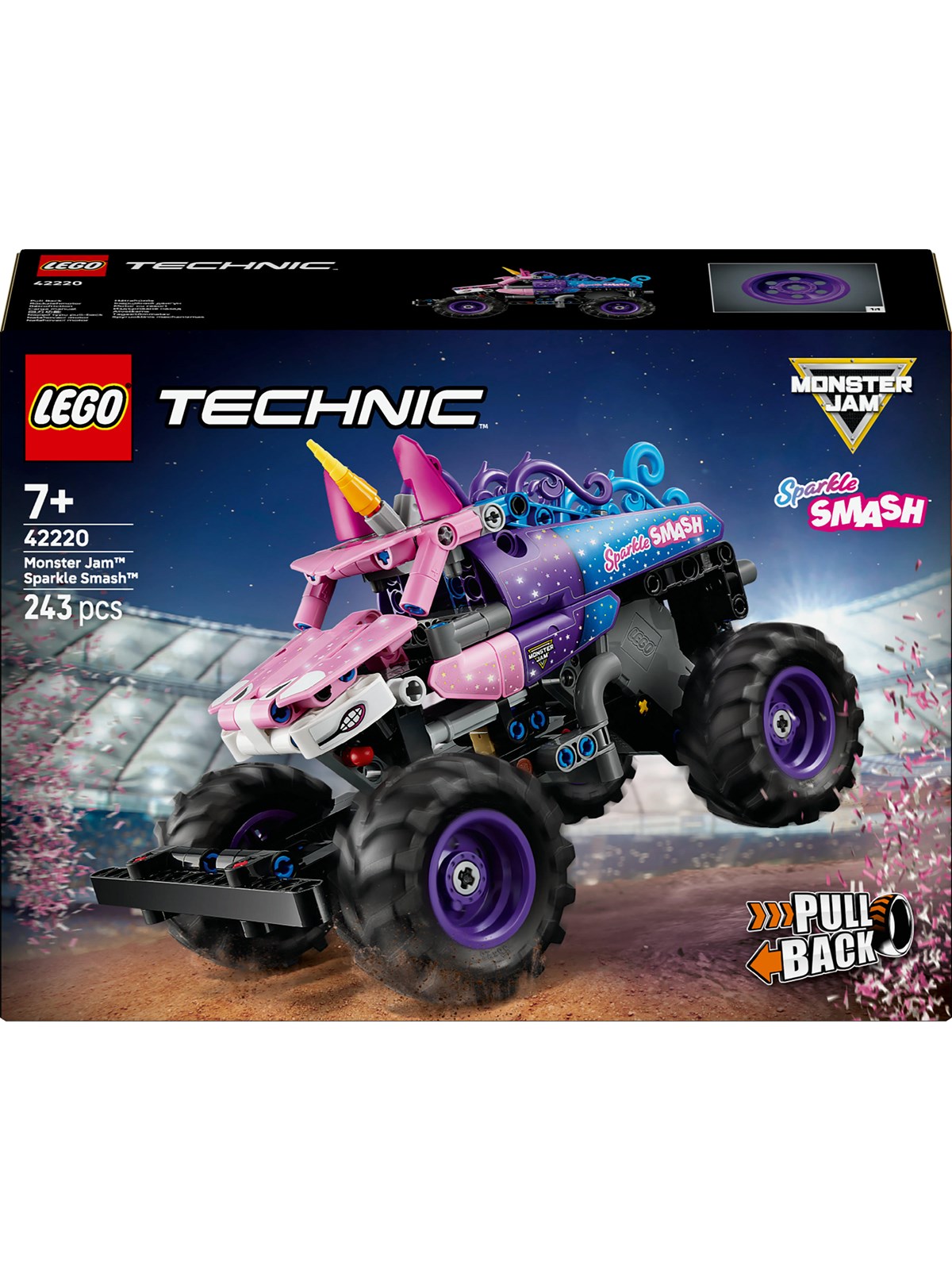 LEGO Technic 42220 Monster Jam Sparkle Smash pull-back