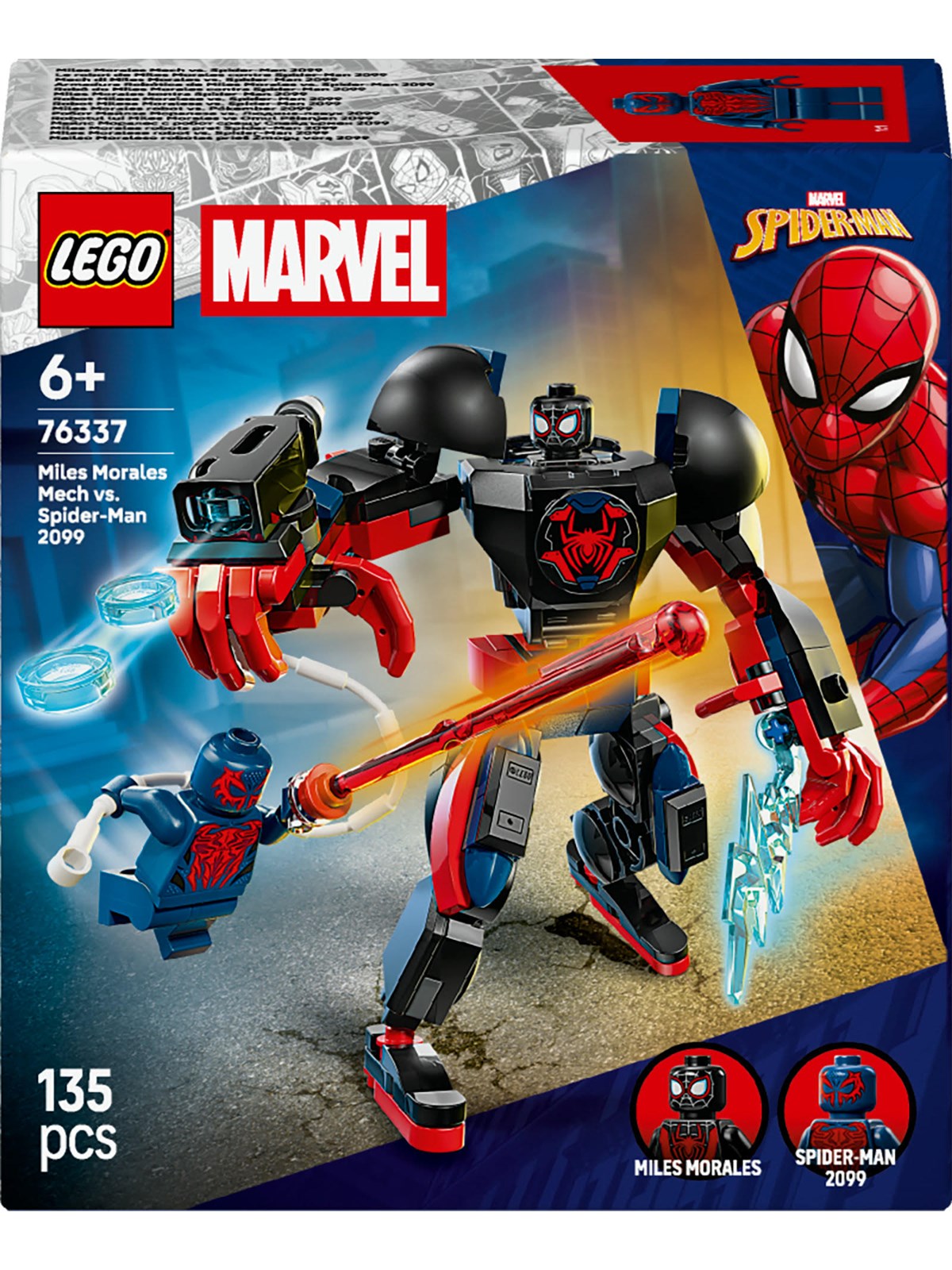 LEGO Super Herøs Marvel 76337 Miles Morales-mech mod Spider-Man 2099