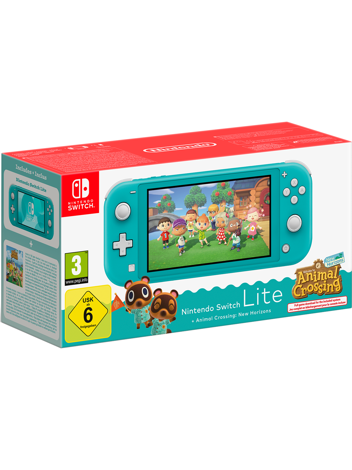 Nintendo Switch Lite - Turquoise inc. Animal Crossing