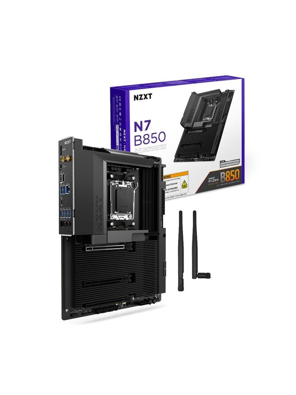 NZXT N7 B850 Bundkort - AMD B850 - AMD AM5 socket - DDR5 RAM - ATX, Bundkort