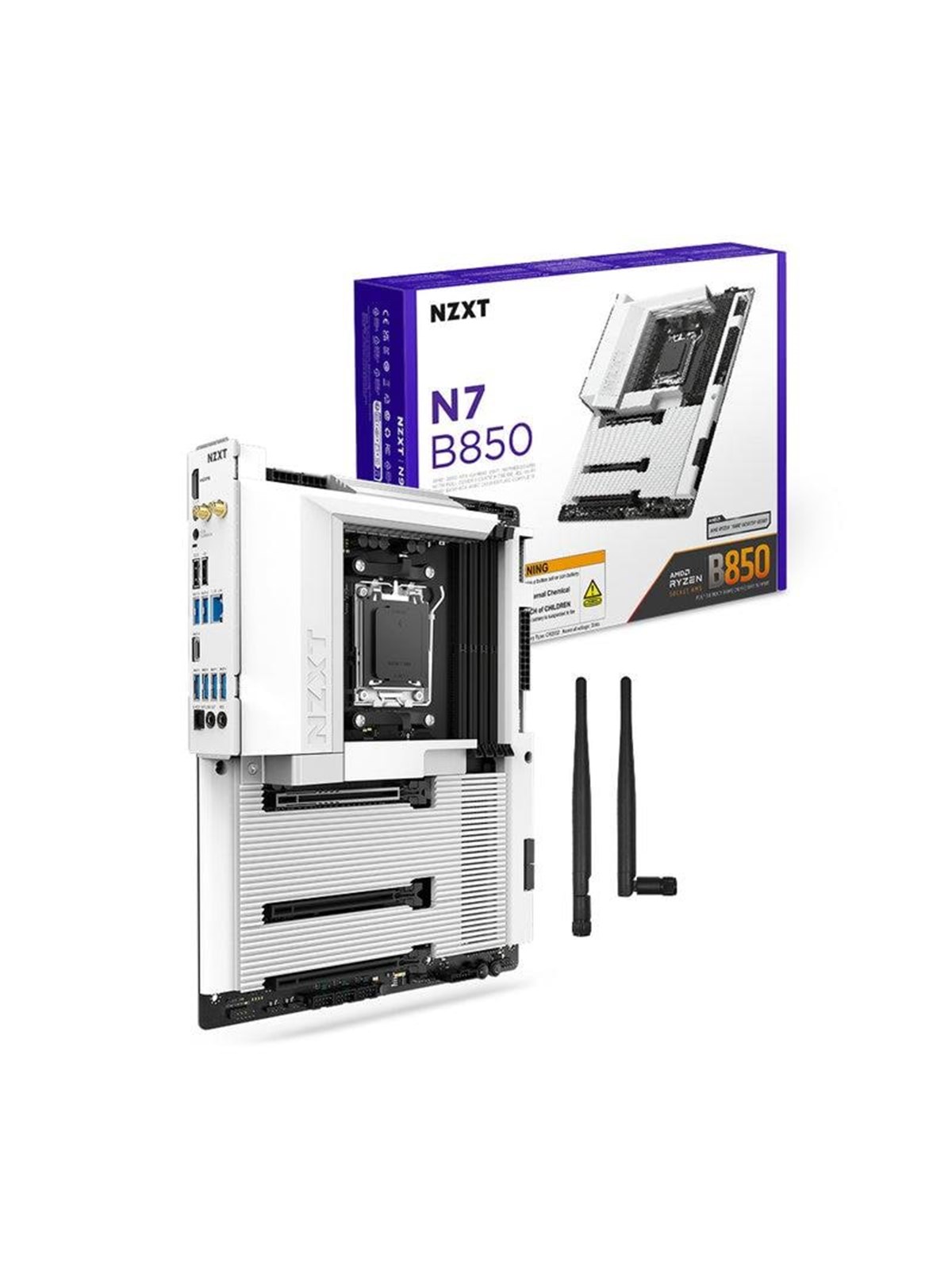 NZXT N7 B850 Bundkort - AMD B850 - AMD AM5 socket - DDR5 RAM - ATX, Bundkort