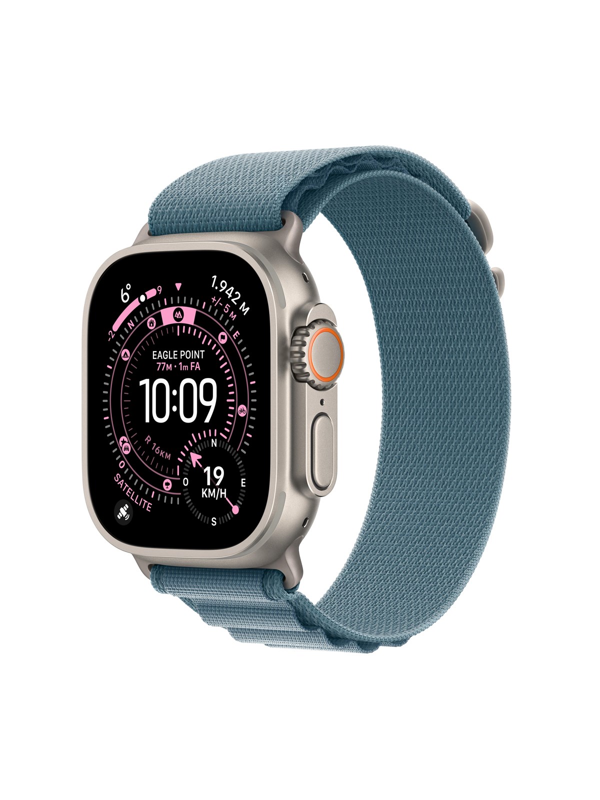 Apple Watch Ultra 3 GPS + Cellular 49mm Natural Titanium Case with Light Blue Alpine Loop - Small