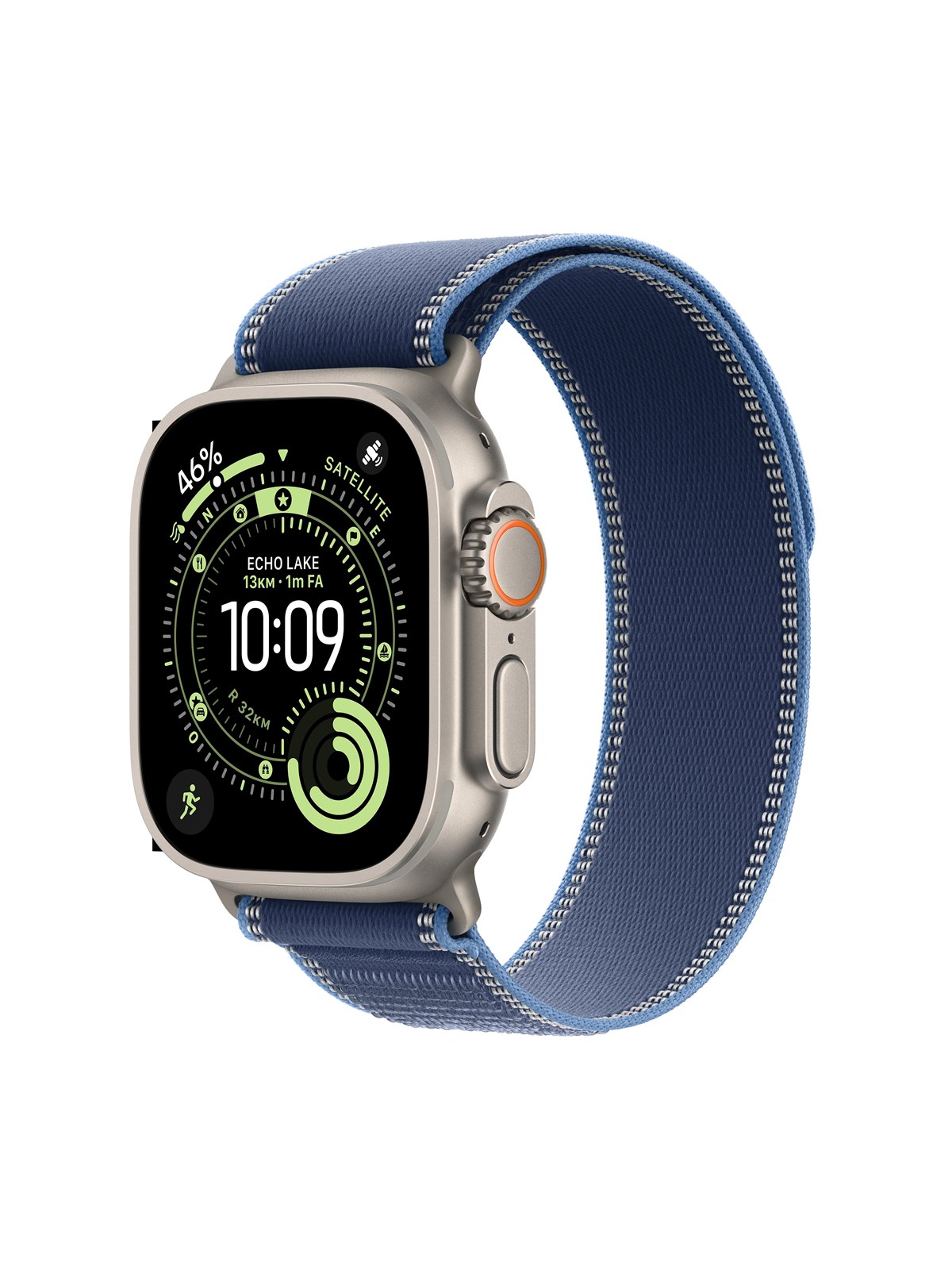 Apple Watch Ultra 3 GPS + Cellular 49mm Natural Titanium Case with Blue/Bright Blue Trail Loop - S/M