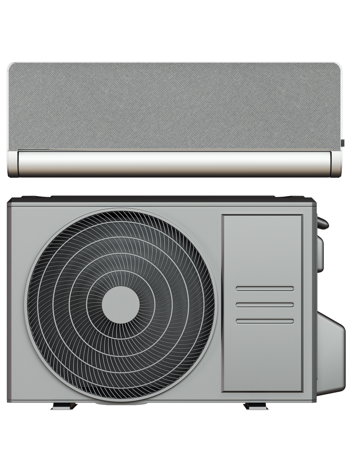 ELL Front 12 luft/luft varmepumpe med WiFi, 4,4kW, 110 m², Silver, Varmepumpe