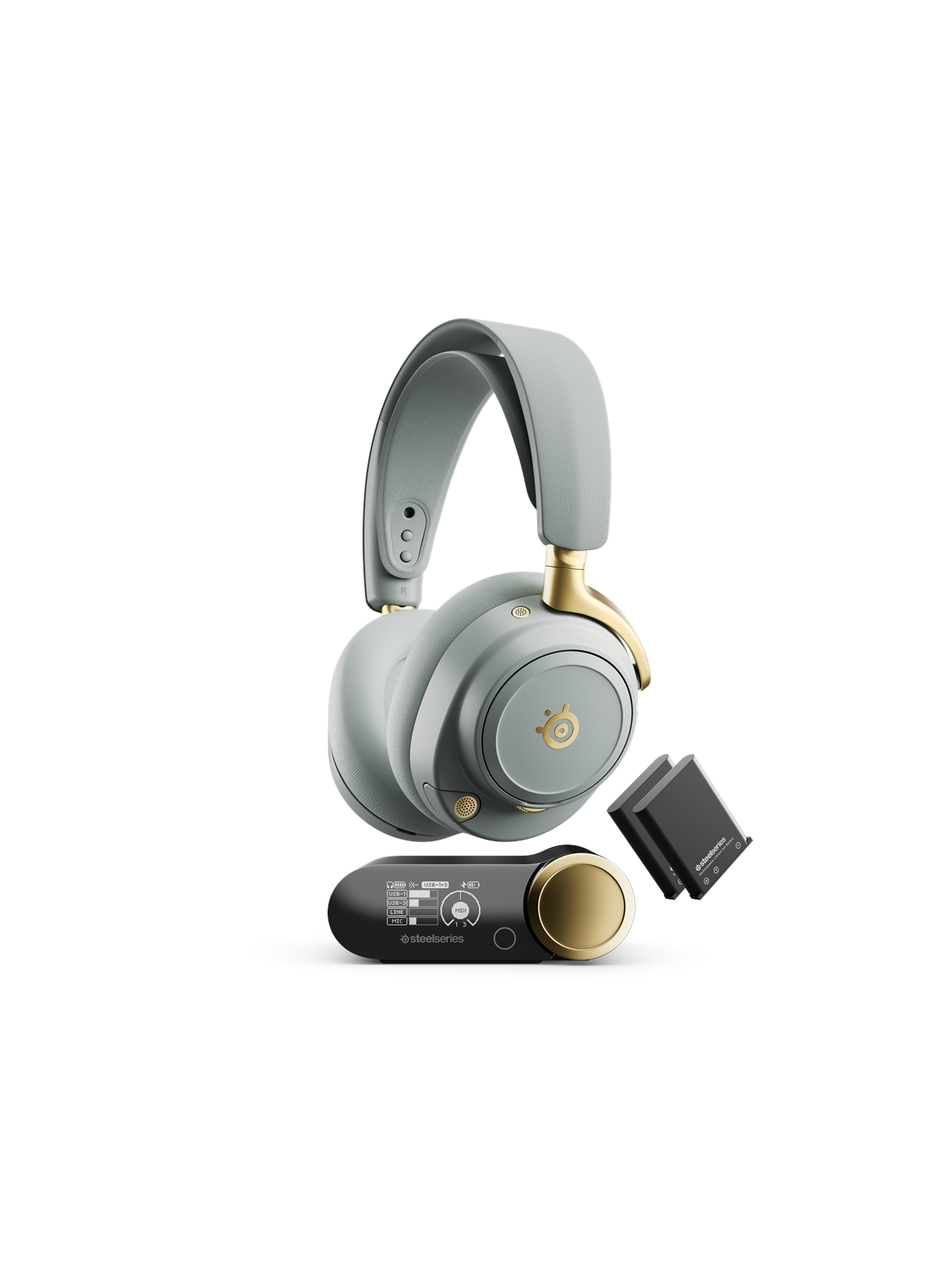 SteelSeries Arctis Nova Elite Sage Gold - High-end Gaming Headset - Hvid