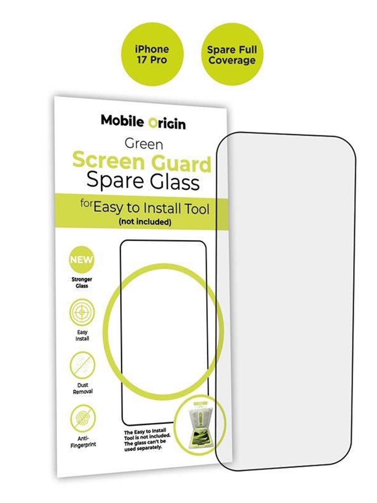 Mobile Origin Screen Guard Spare Glass Full Coverage - iPhone 17 Pro, Beskyttelsesglas