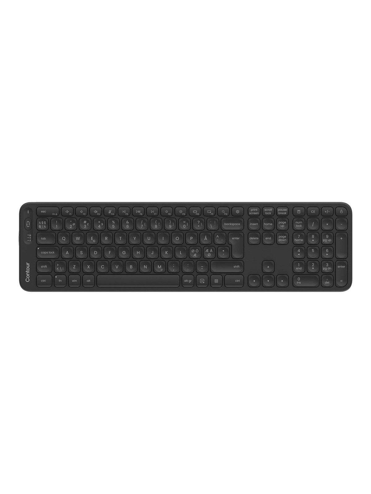 Contour Balance Full-Size Keyboard Wireless Pan Nordic Layout - Tastatur - Nordisk