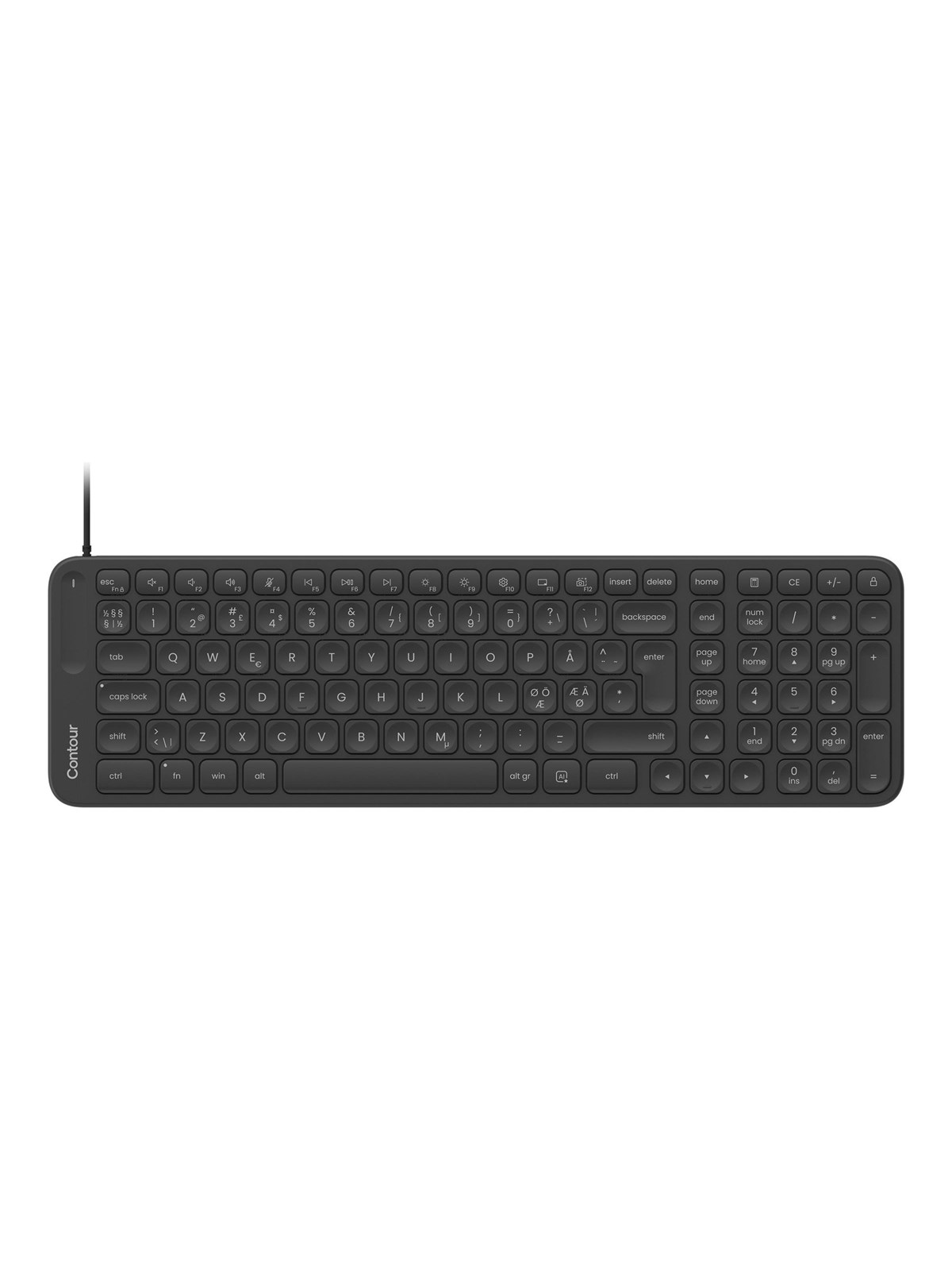 Contour Balance Mid-Size Keyboard Wired Pan Nordic Layout - Tastatur - Nordisk