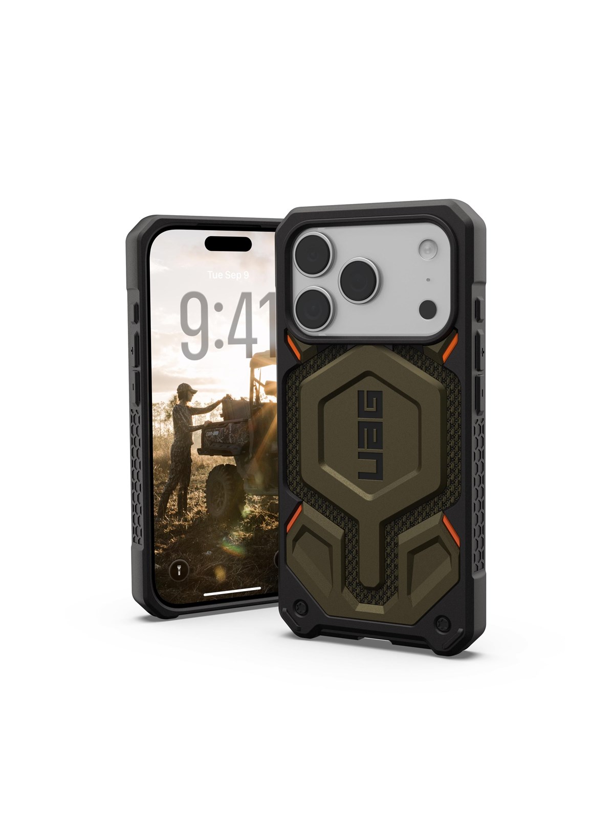 UAG Monarch Pro - Kevlar Element Green - iPhone 17 Pro, Mobilcover