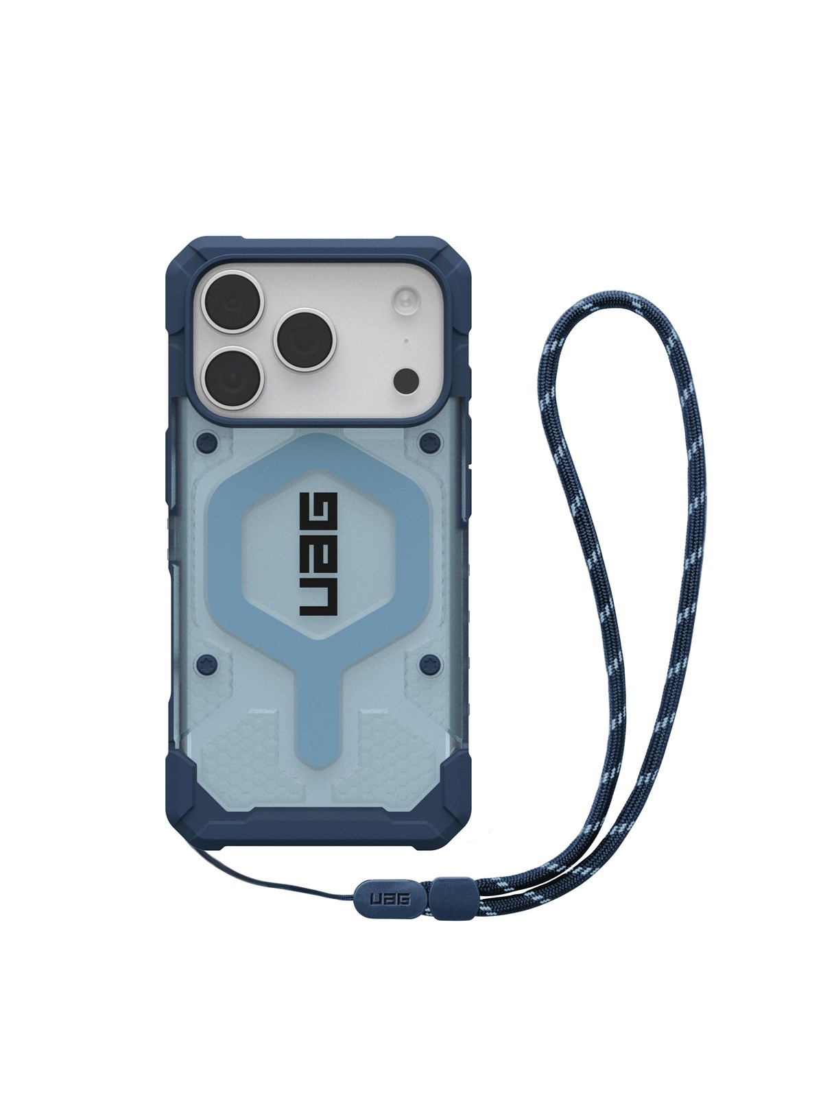 UAG Pathfinder Clear Magsafe - Blues Lanyard - iPhone 17 Pro, Mobilcover