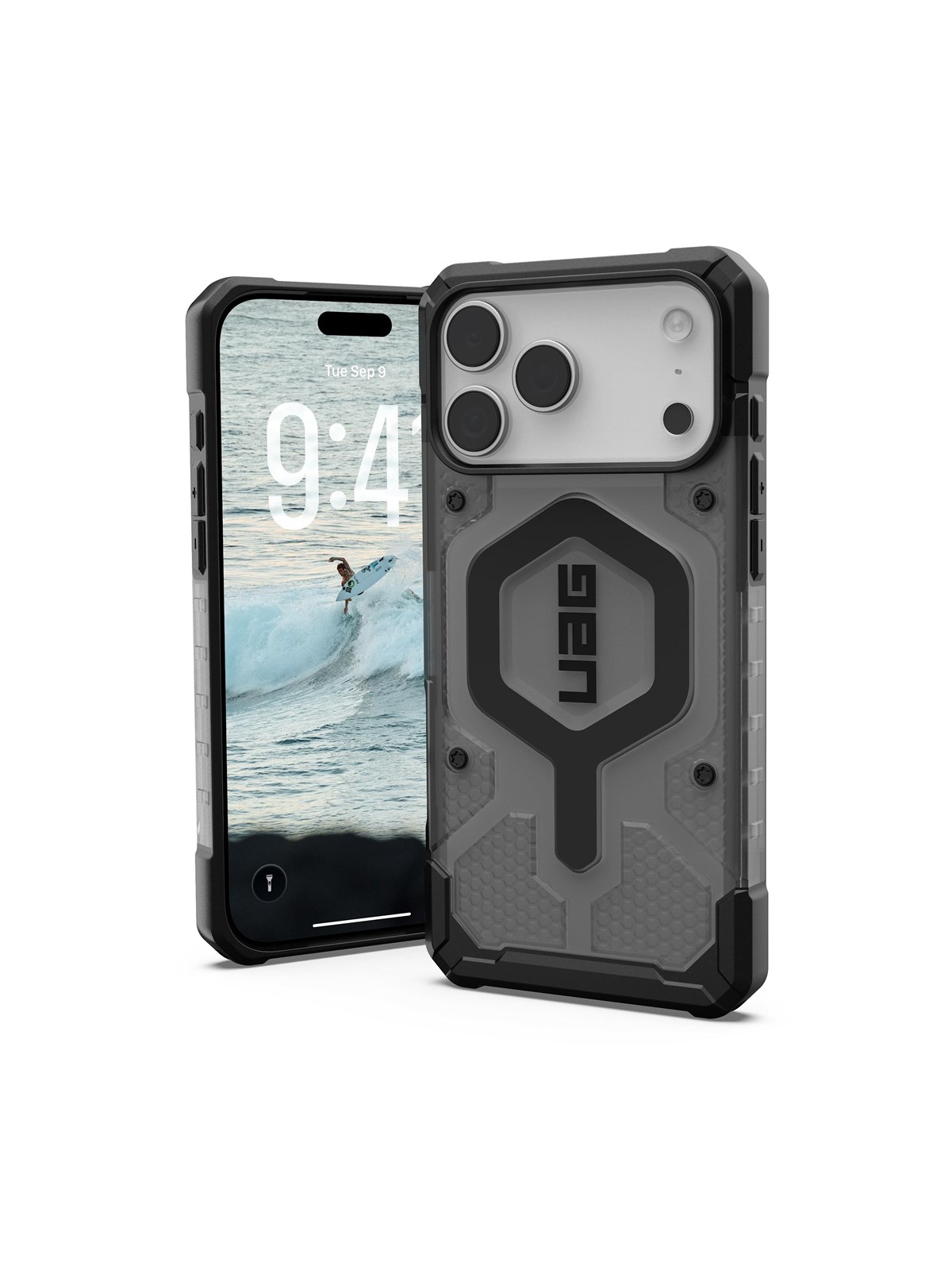 UAG Pathfinder Clear Magsafe - Ash/Black - iPhone 17 Pro Max, Mobilcover
