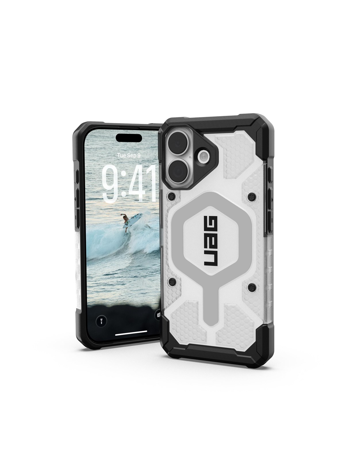 UAG Pathfinder Clear Magsafe - Ice/Silver - iPhone 17, Mobilcover