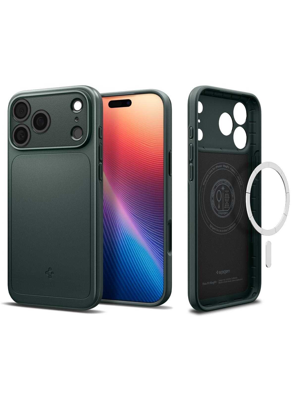Spigen Thin Fit MagSafe - abyss green - iPhone 17 Pro, Mobilcover