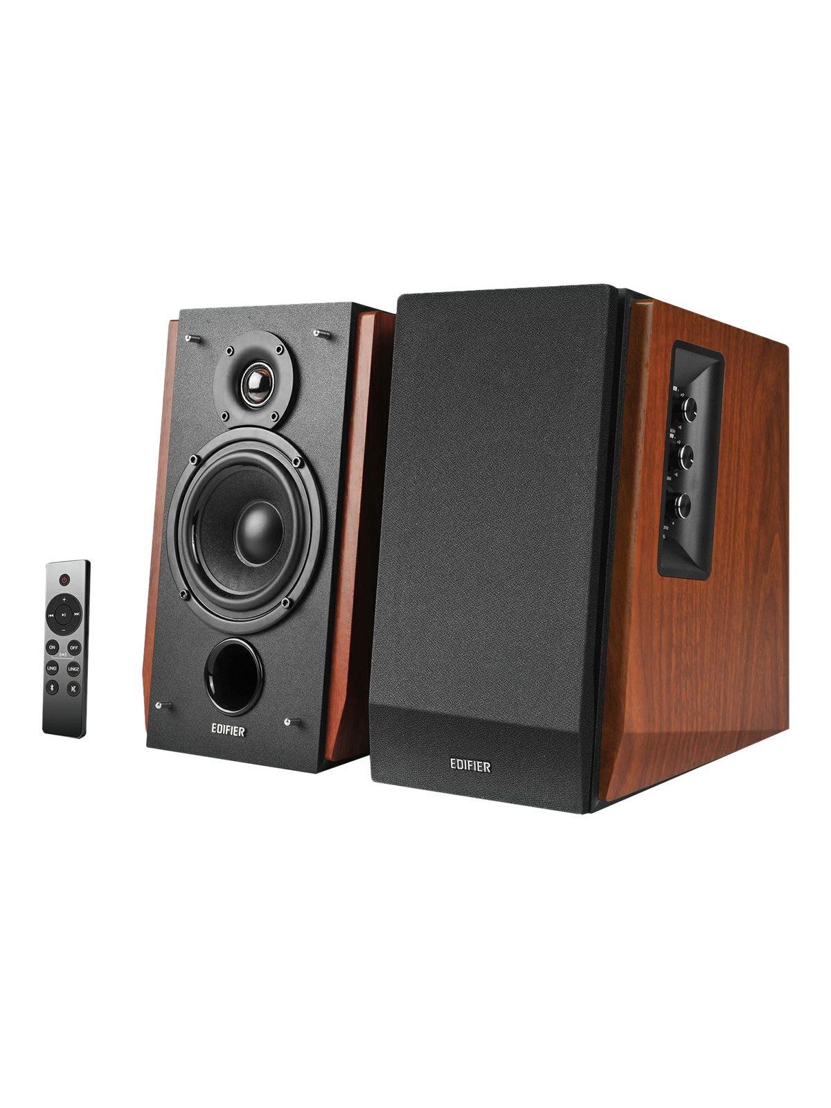 Edifier R1700BTS - 4" Bluetooth Bookshelf Speakers - 66W - Brown, Hifi Højttaler