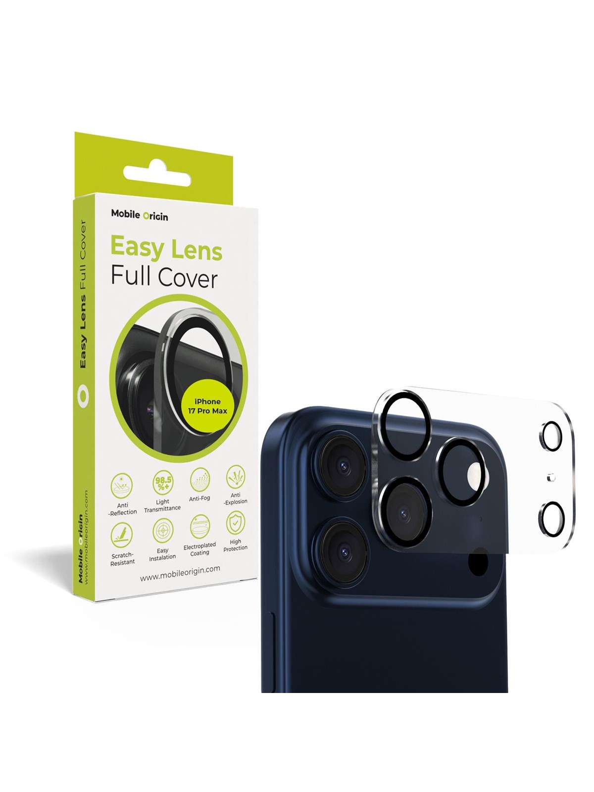 Mobile Origin Easy Lens full cover - clear - iPhone 17 Pro Max, Beskyttelsesglas