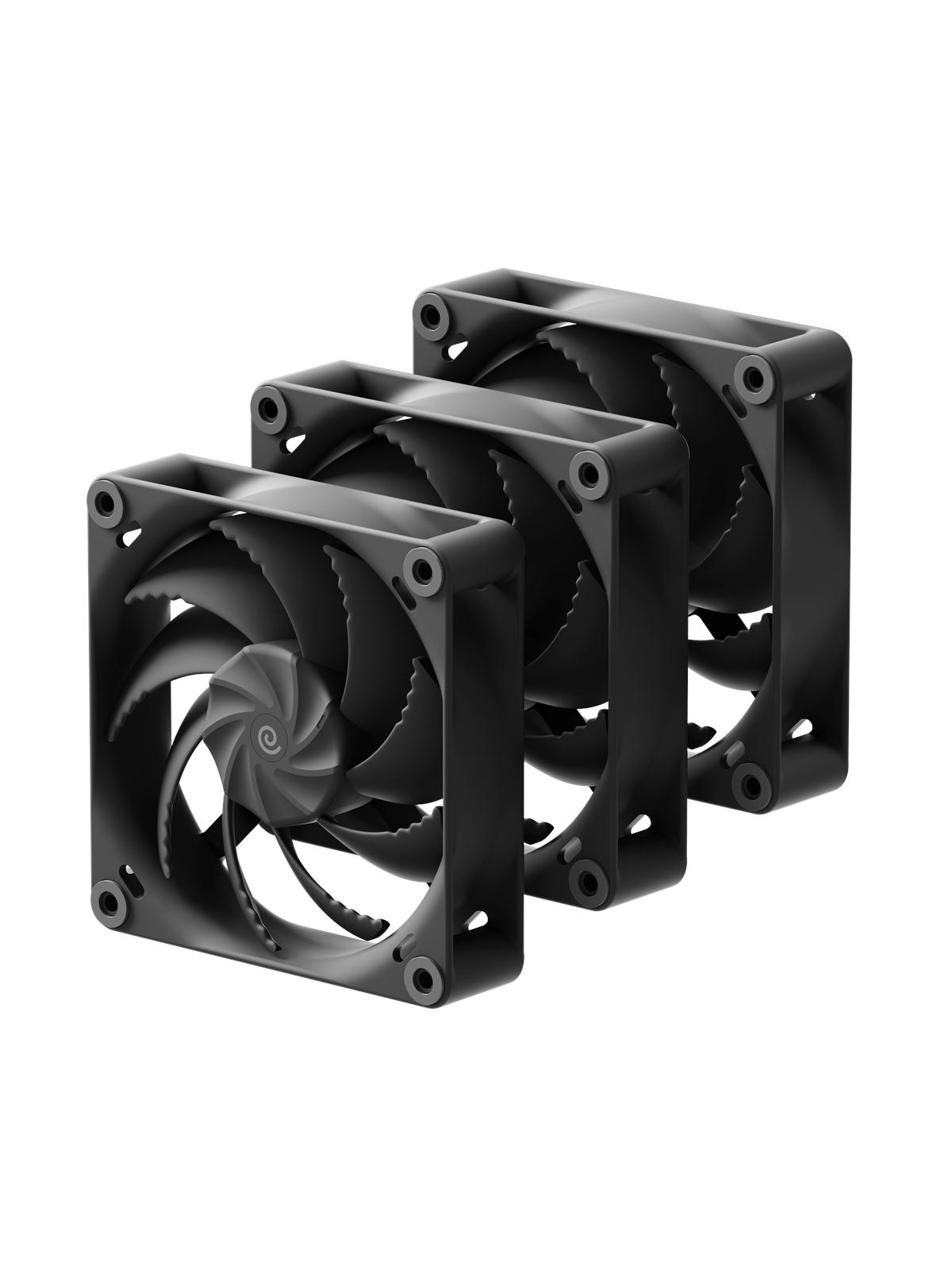 Havn H12 - Triple pack - Kabinet køler - 120mm - Sort - 32 dBA, Kabinetkøler
